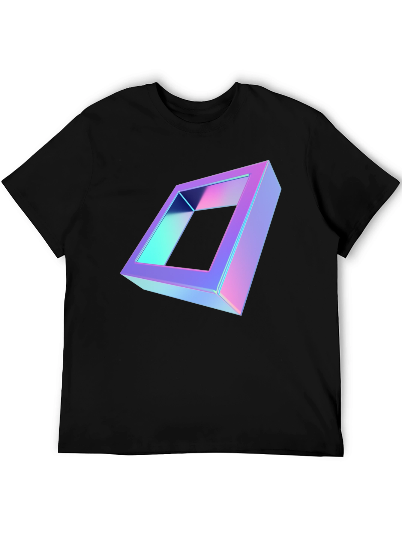 Black Geometric Illusion Black T-Shirt view 5