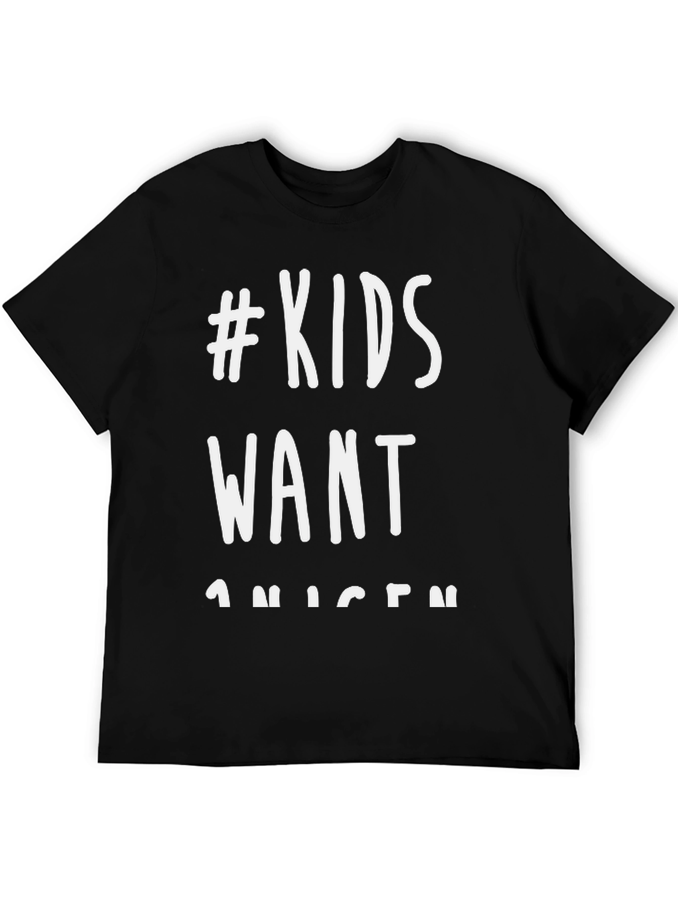 Black #KidsWant T-Shirt - Black Graphic Tee view 5