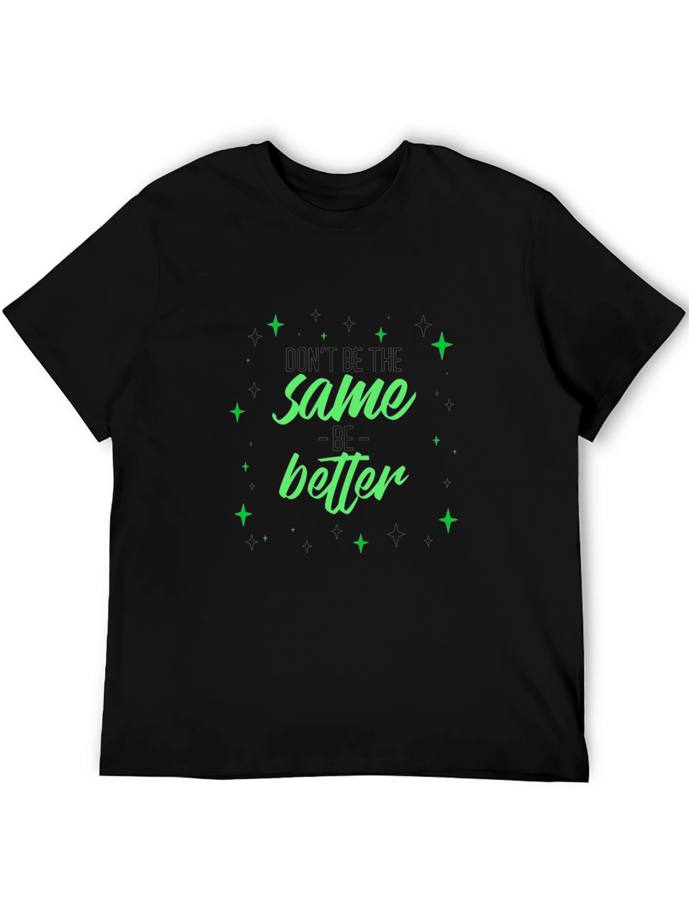 Black Same Better Green Graphic Black T-Shirt view 5