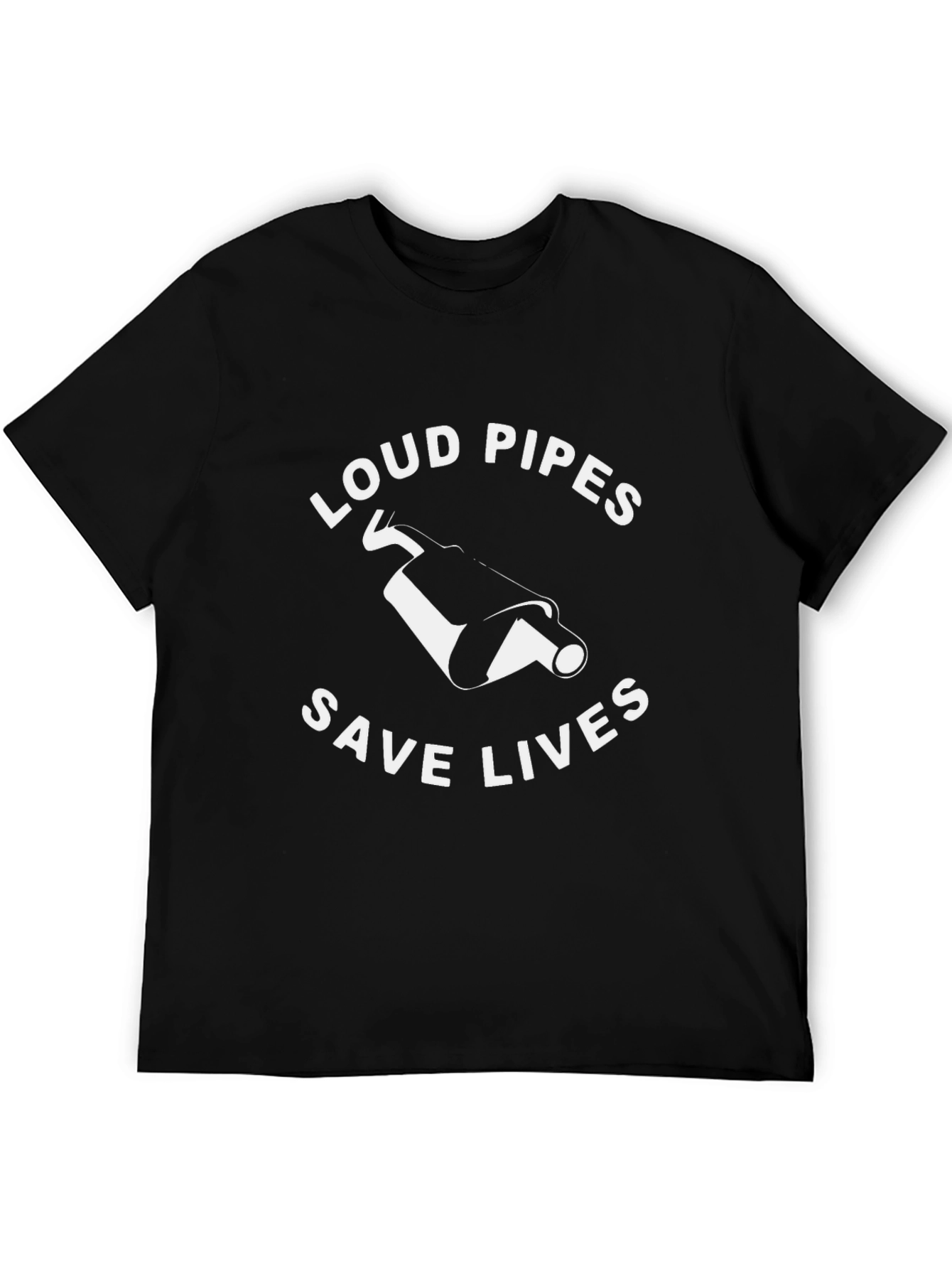 Black Loud Pipes Save Lives T-Shirt - Biker Tee view 5