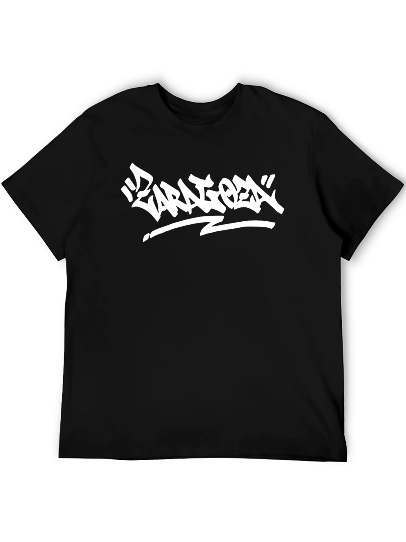 Black Black T-Shirt with White Urban Graffiti Design view 5