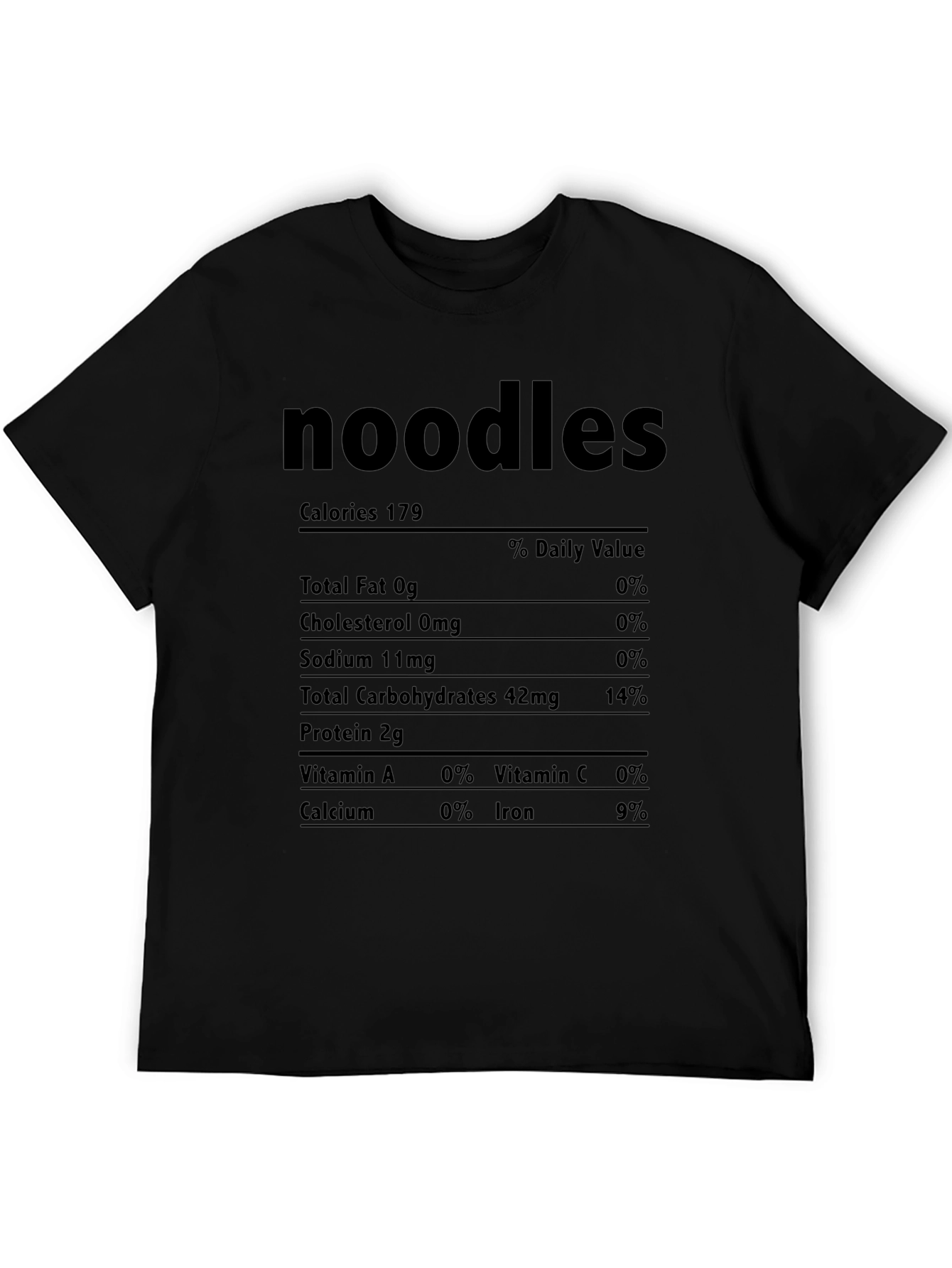 Black Noodles Nutrition Facts Graphic Tee view 5