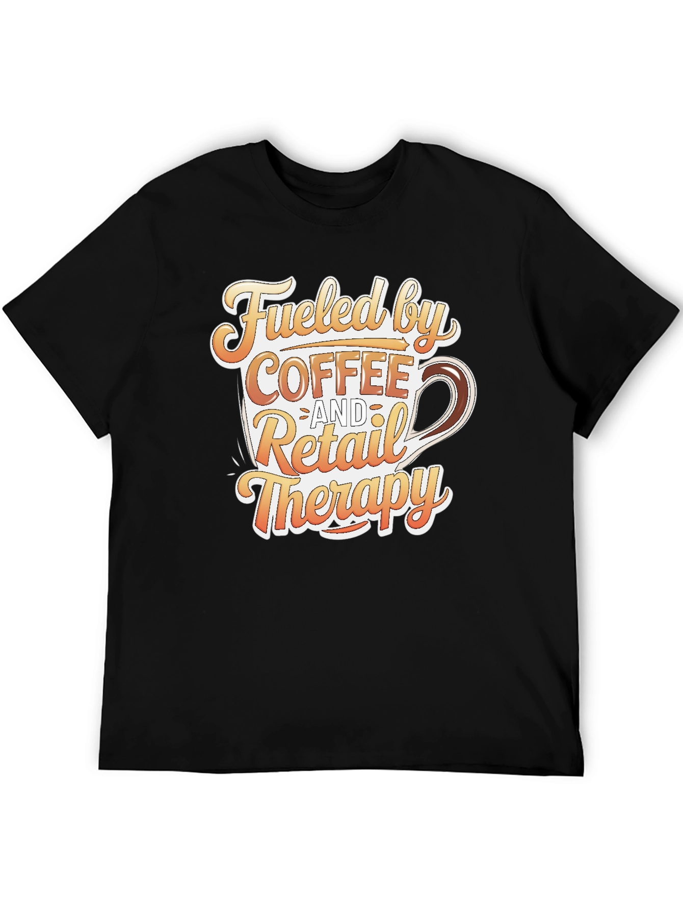 Black Coffee and Retail Therapy T-Shirt - Black view 5