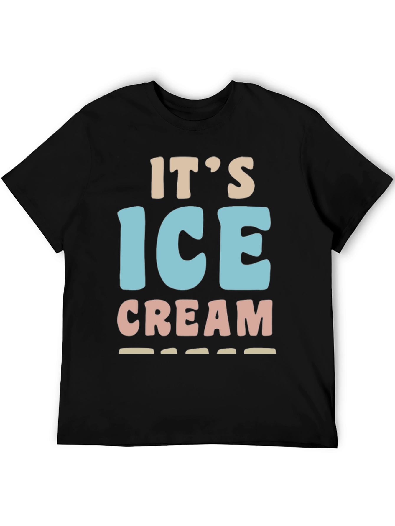 Black It's Ice Cream T-Shirt - Fun Dessert Tee view 5