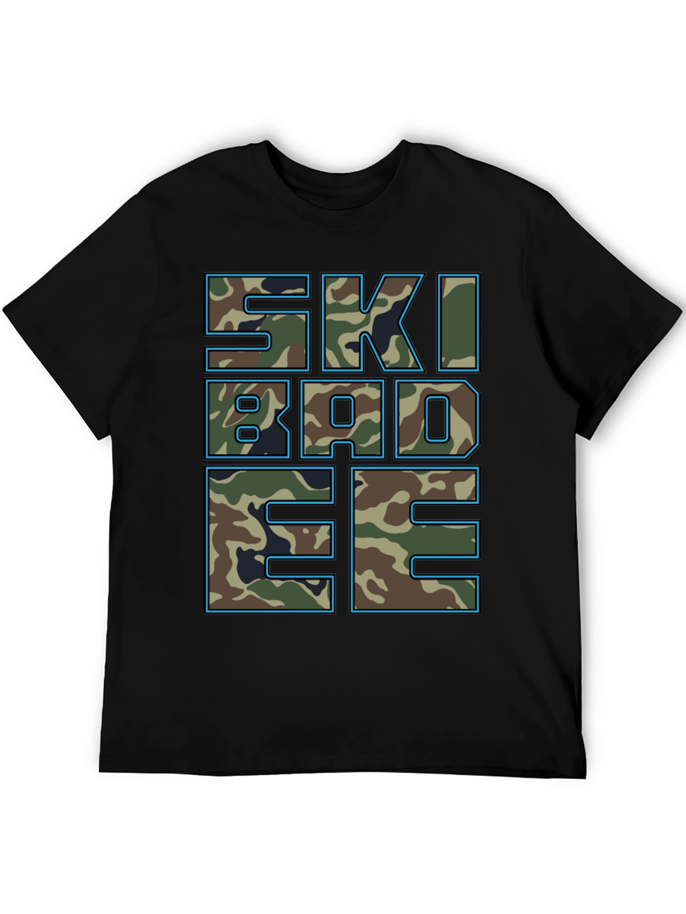 Black Skibadee Camo Graphic Tee - Cool Casual Style view 5