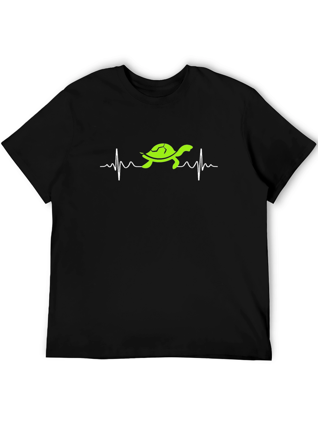 Black Turtle Heartbeat Graphic Tee - Men's Black T-Shirt view 5