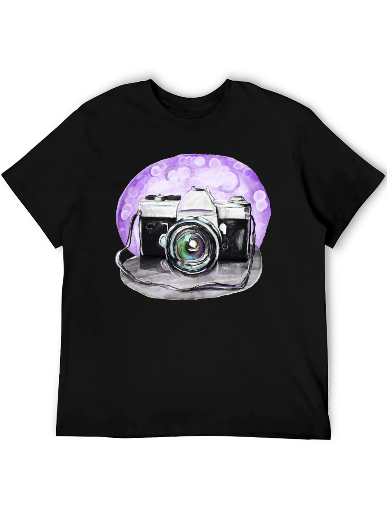 Black Vintage Camera Graphic Tee - Artistic Design view 5