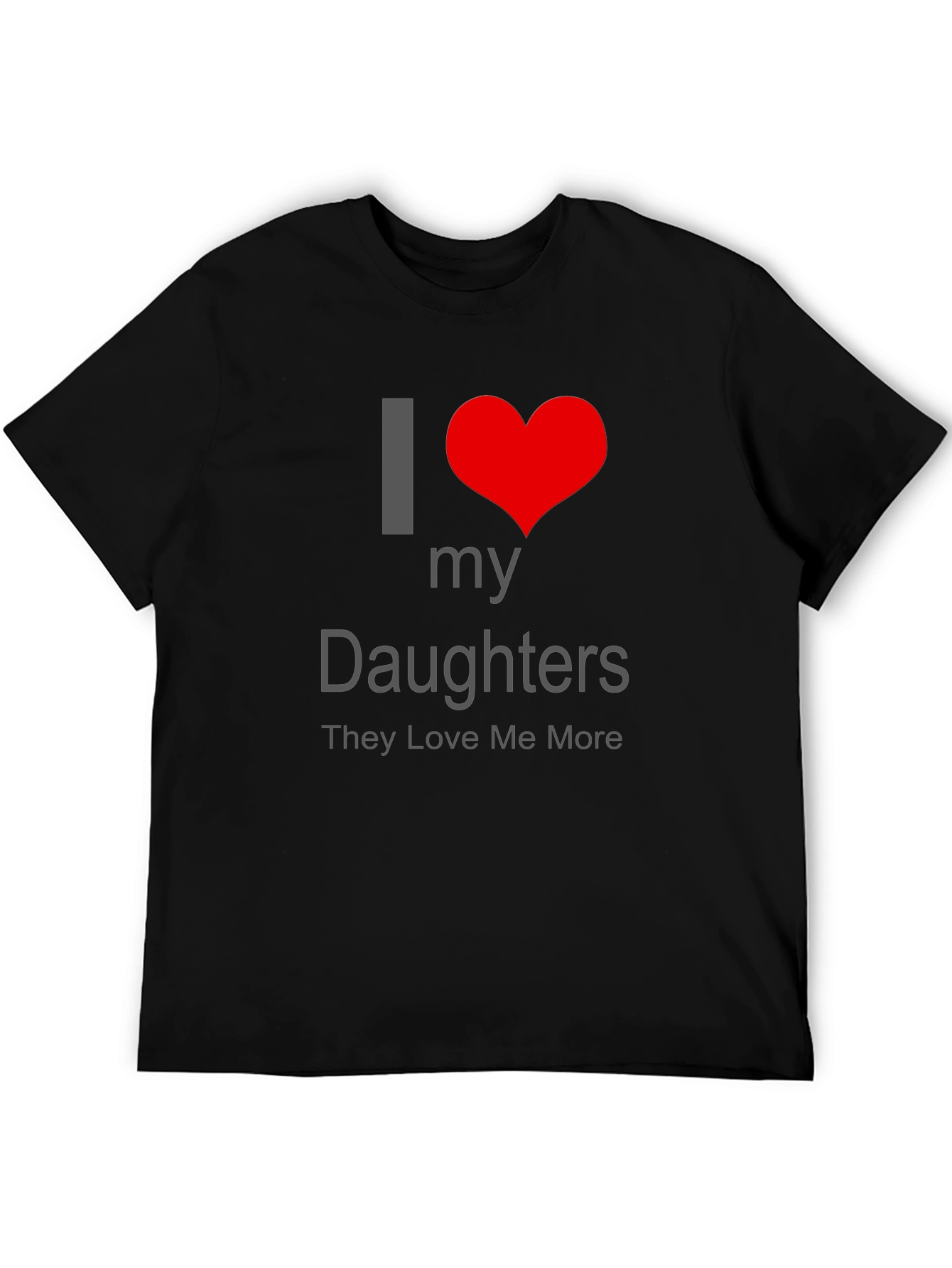 Black I Heart My Daughters Black T-Shirt view 5