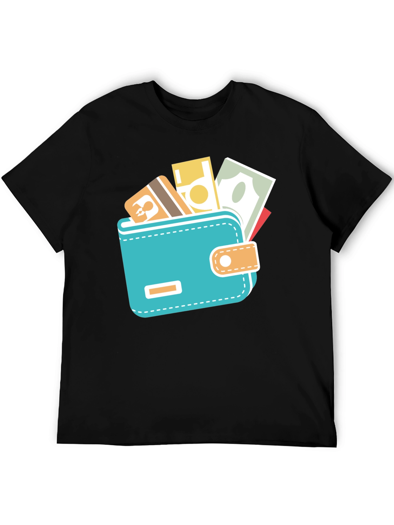 Black Wallet Graphic Black Tee view 5
