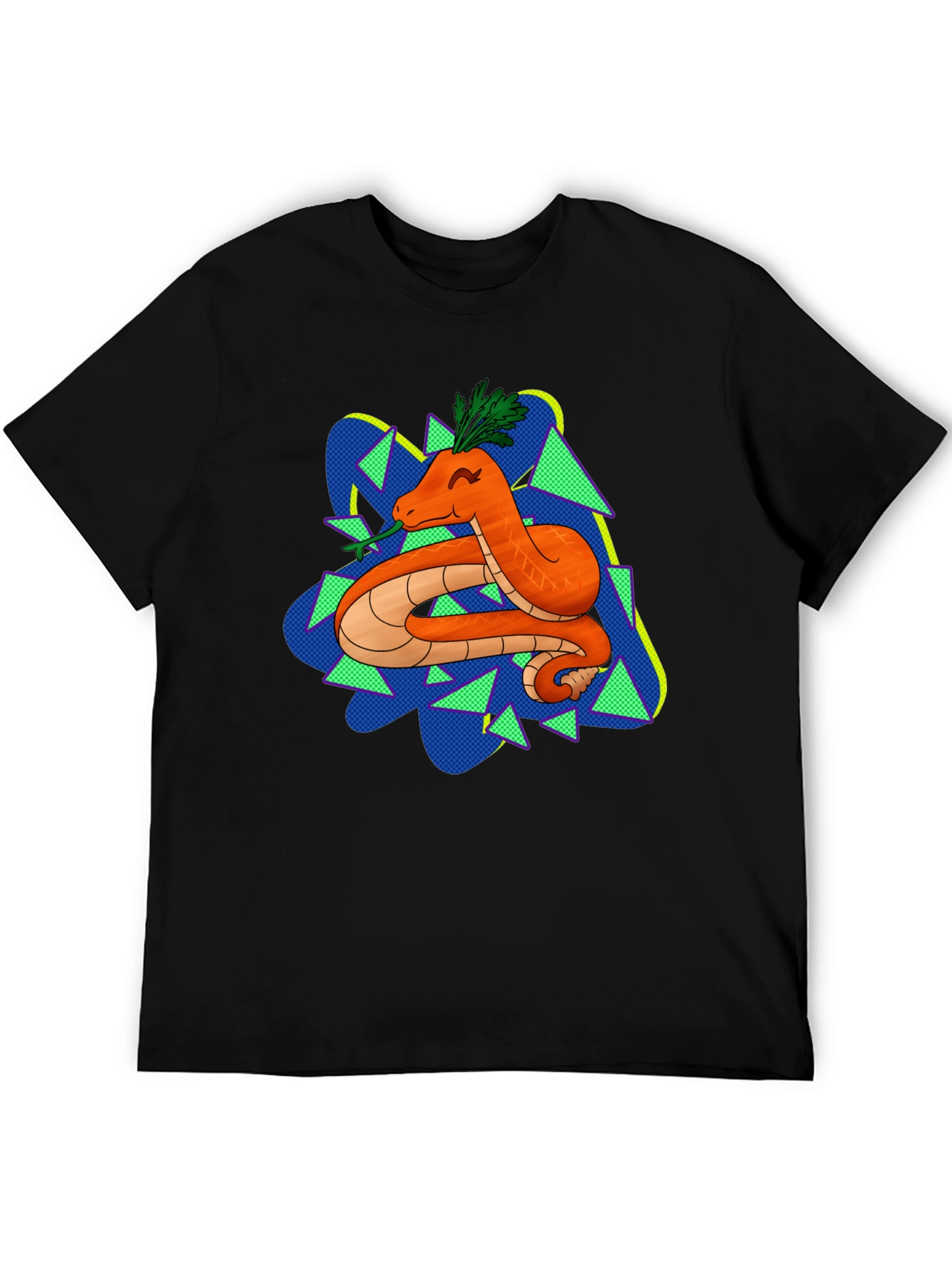 Black Carrot Snake Graphic T-Shirt - Quirky & Fun Design view 5