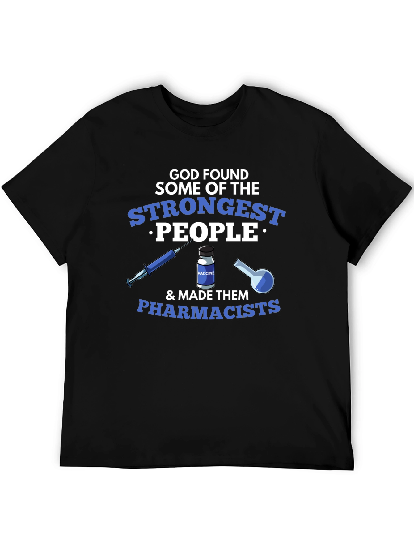 Black Pharmacist Strength T-Shirt - Black Crew Neck view 5