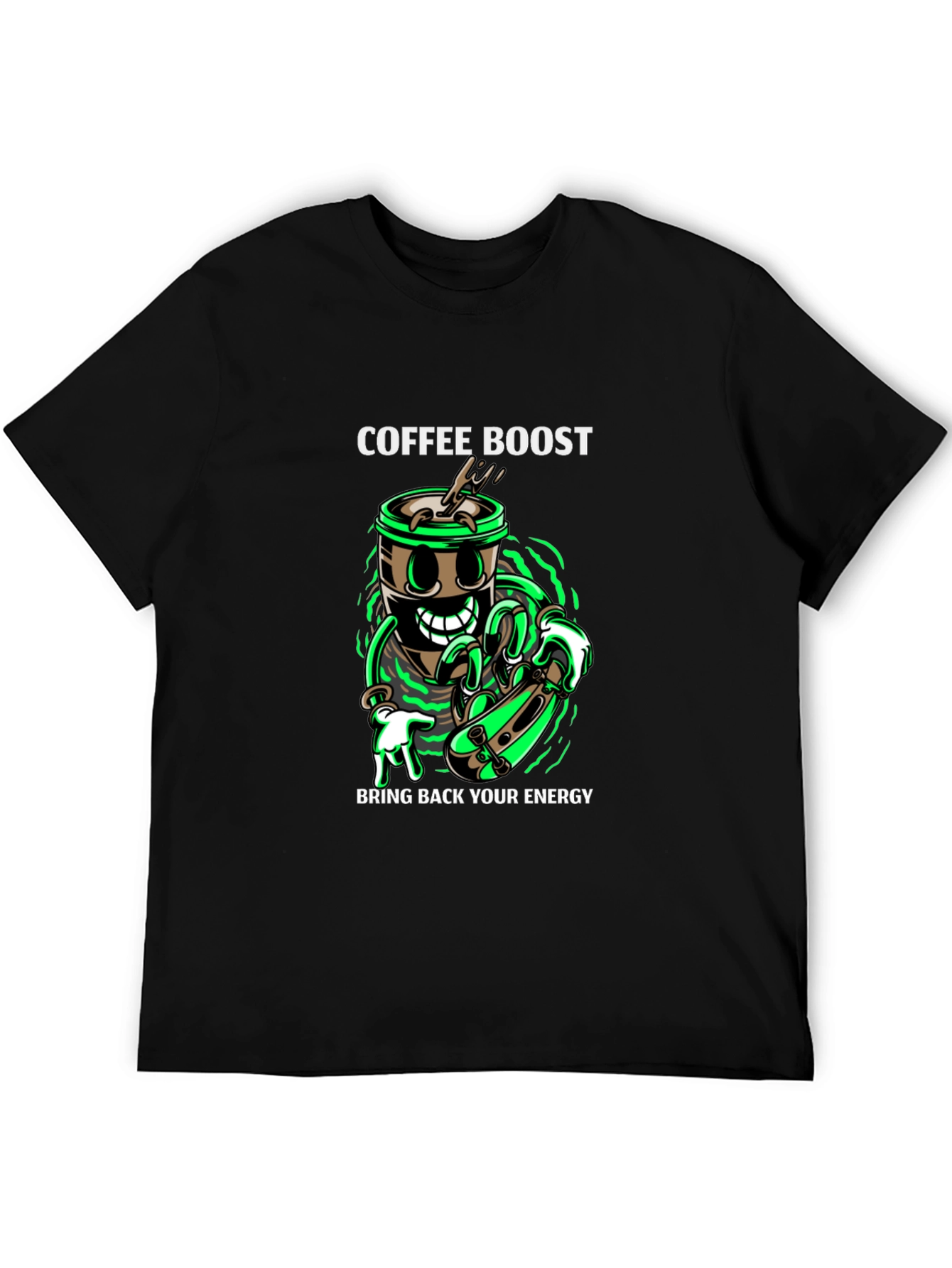Black Coffee Boost Graphic T-Shirt - Energy Recharge view 5