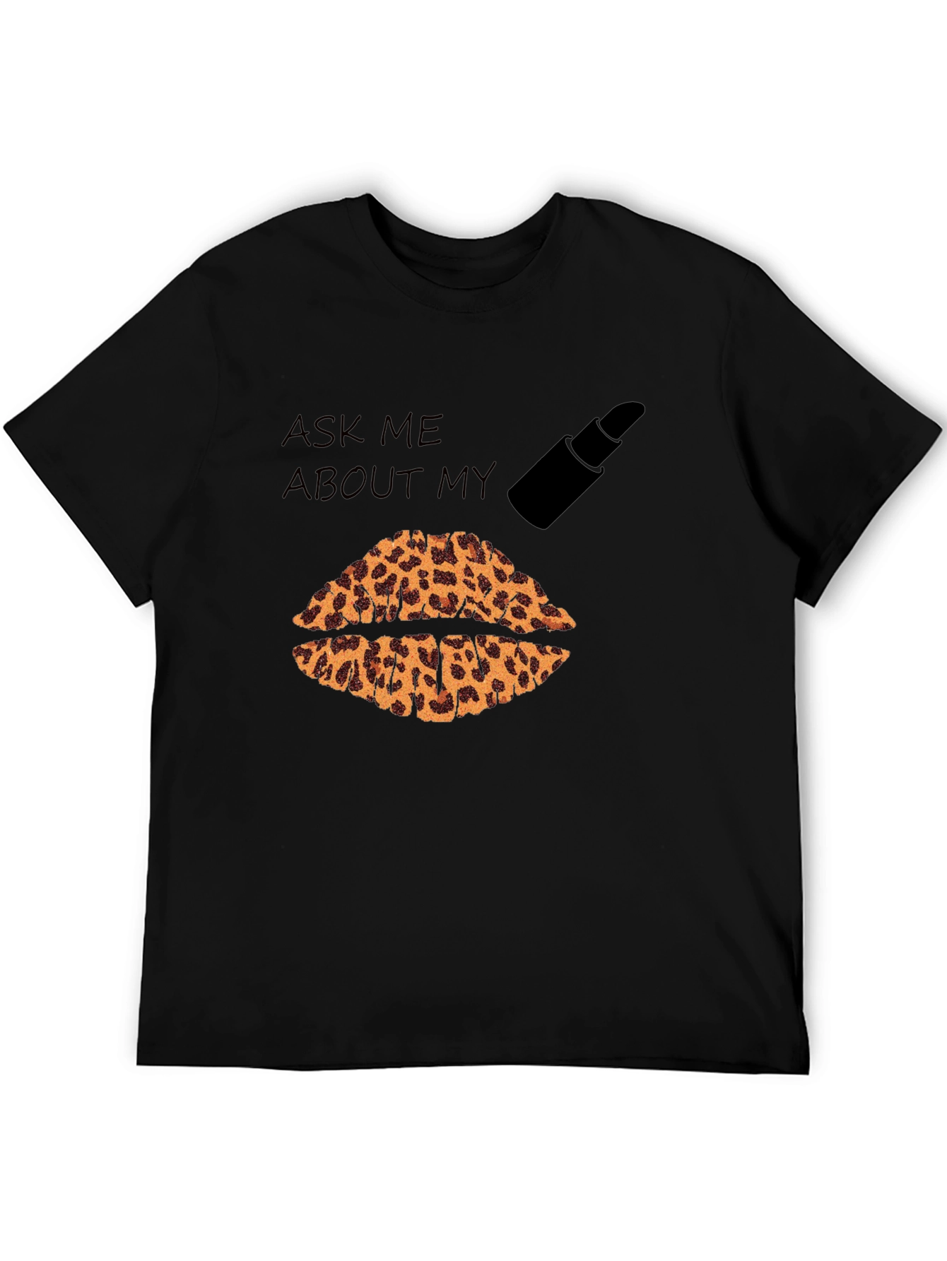 Black Leopard Lips Graphic T-Shirt view 5