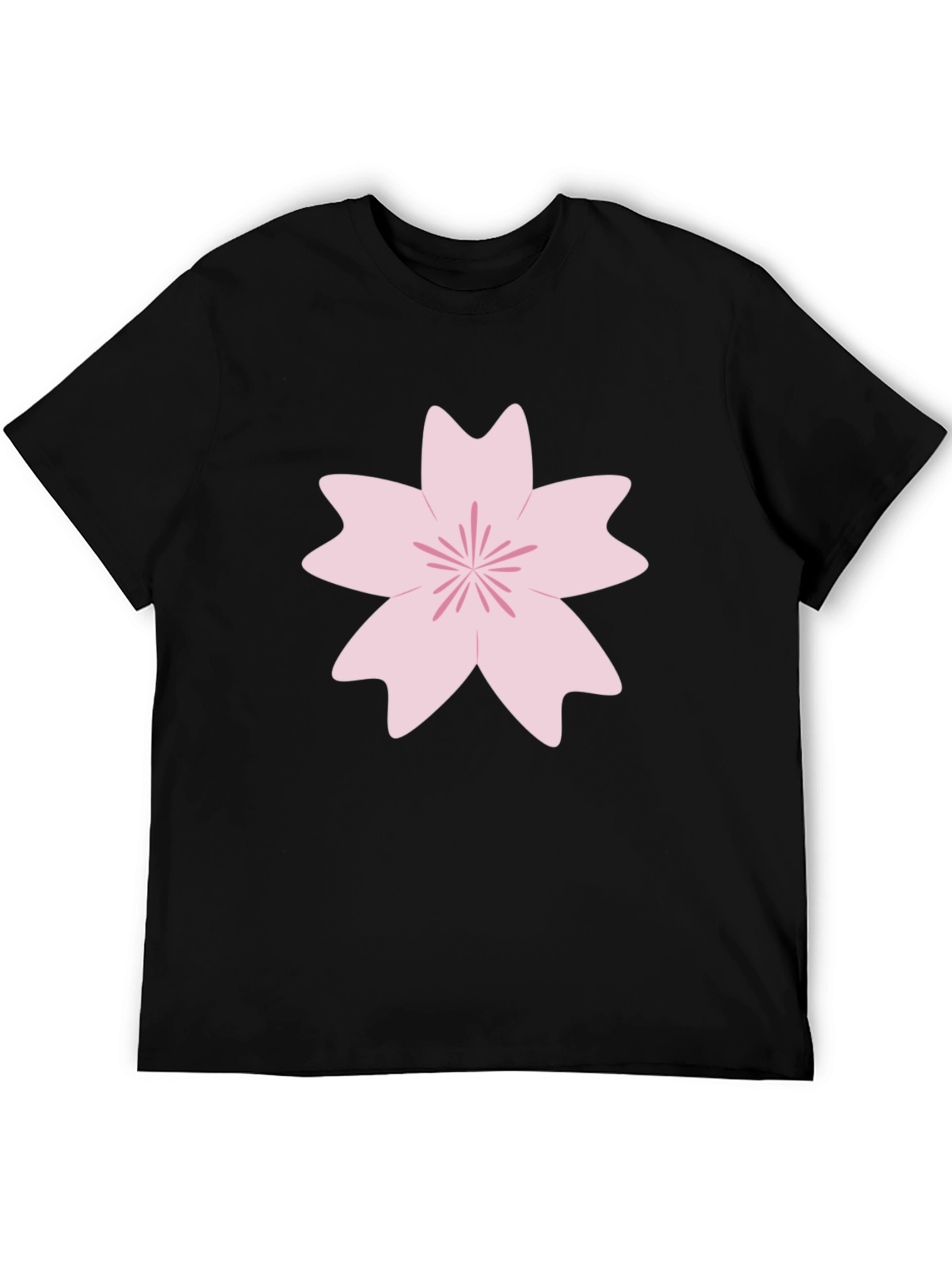 Black Sakura Blossom Black T-Shirt - Casual Style view 5
