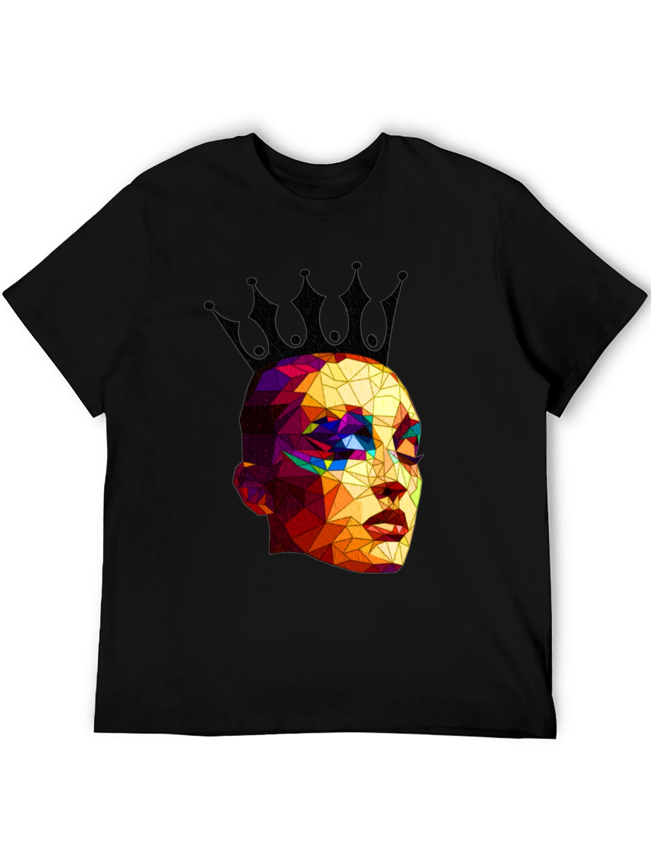 Black Geometric Queen Black T-Shirt view 5