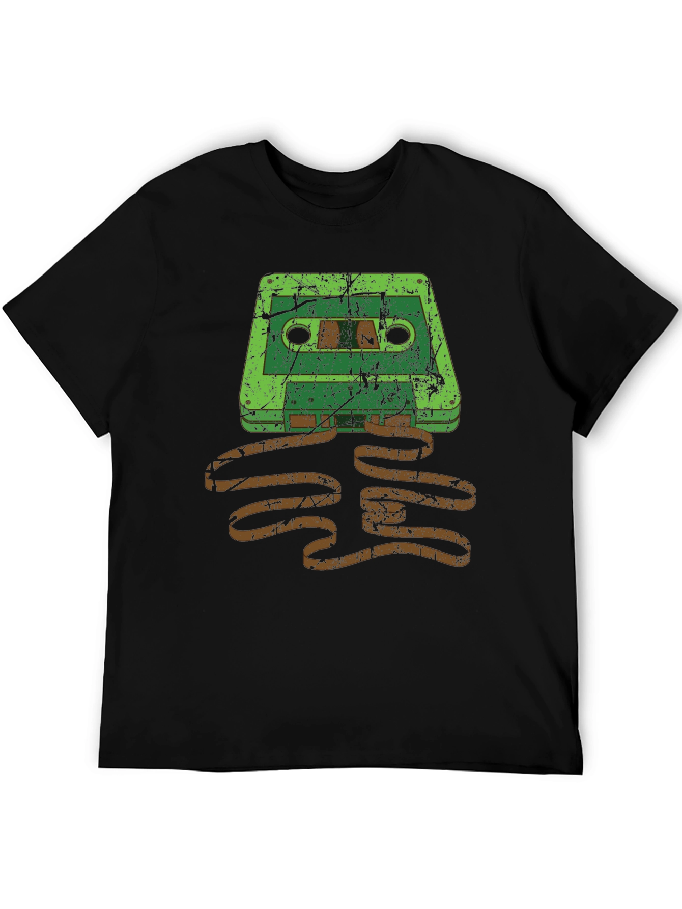 Black Retro Cassette Tape Graphic T-Shirt view 5