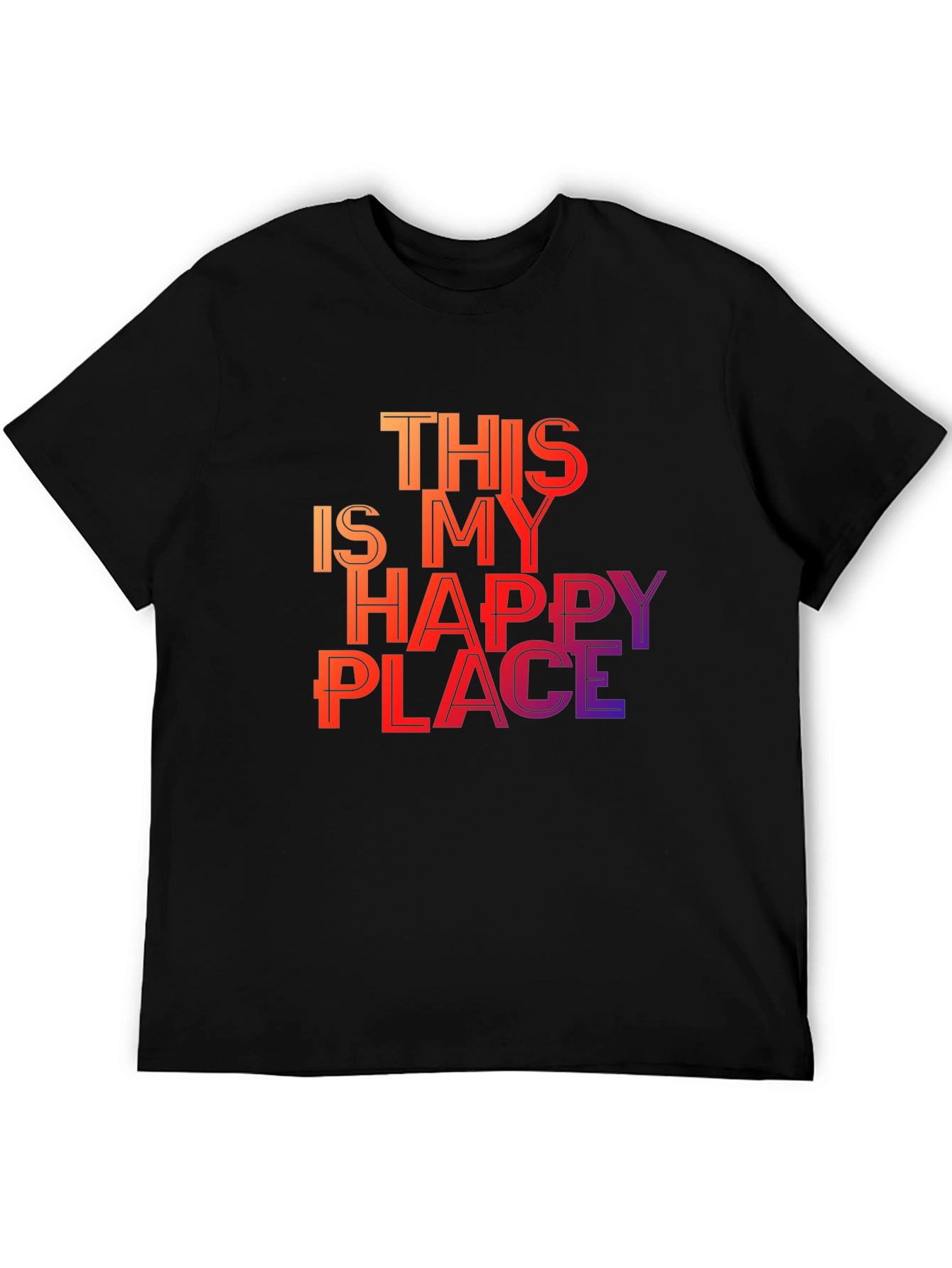 Black Happy Place Graphic T-Shirt - Unisex view 5