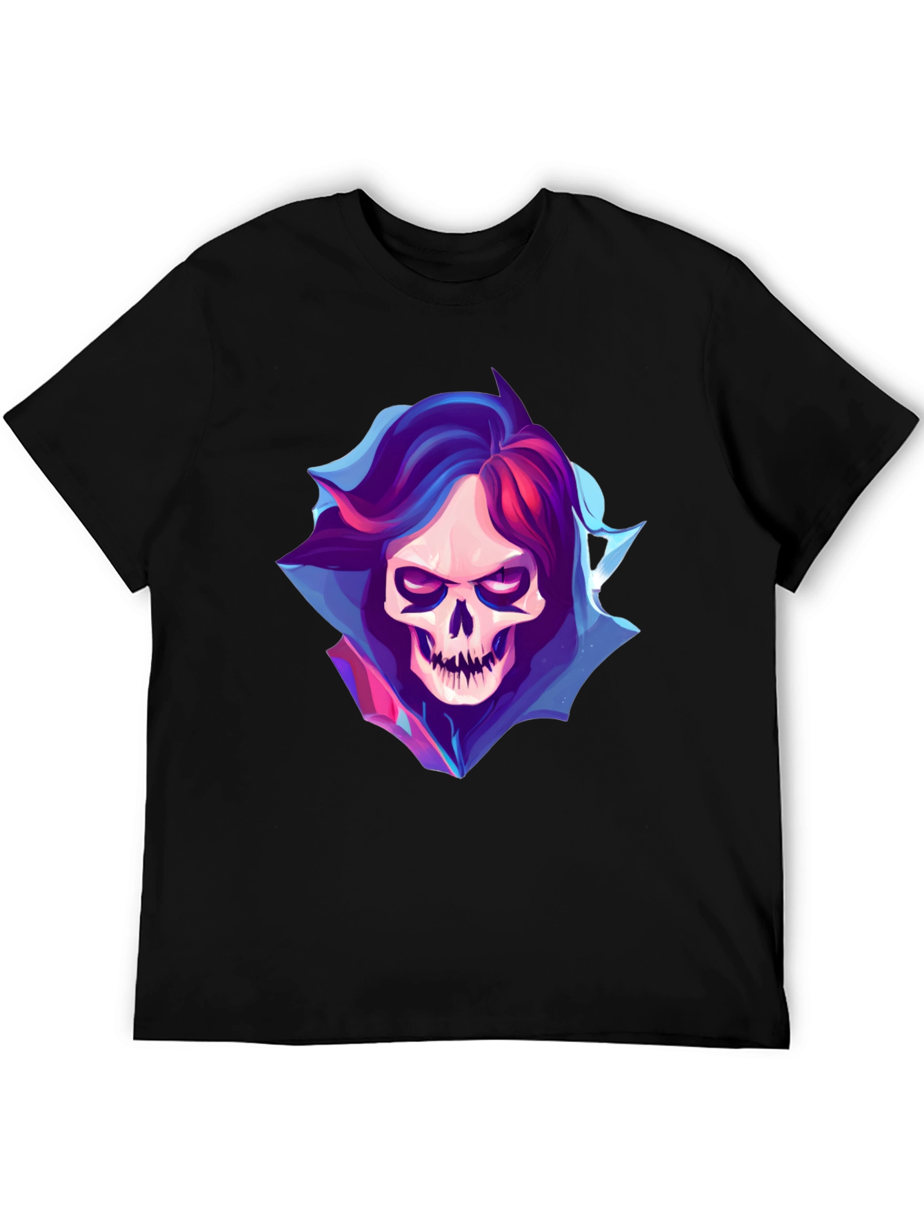 Black Grim Reaper Skull Graphic Black T-Shirt view 5