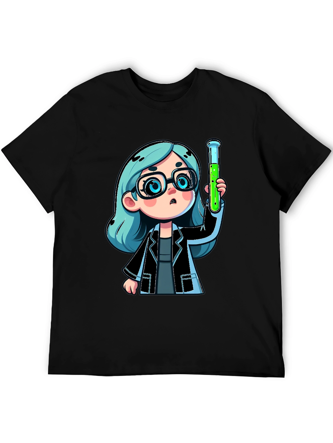 Black Scientist Cartoon Graphic Tee view 5