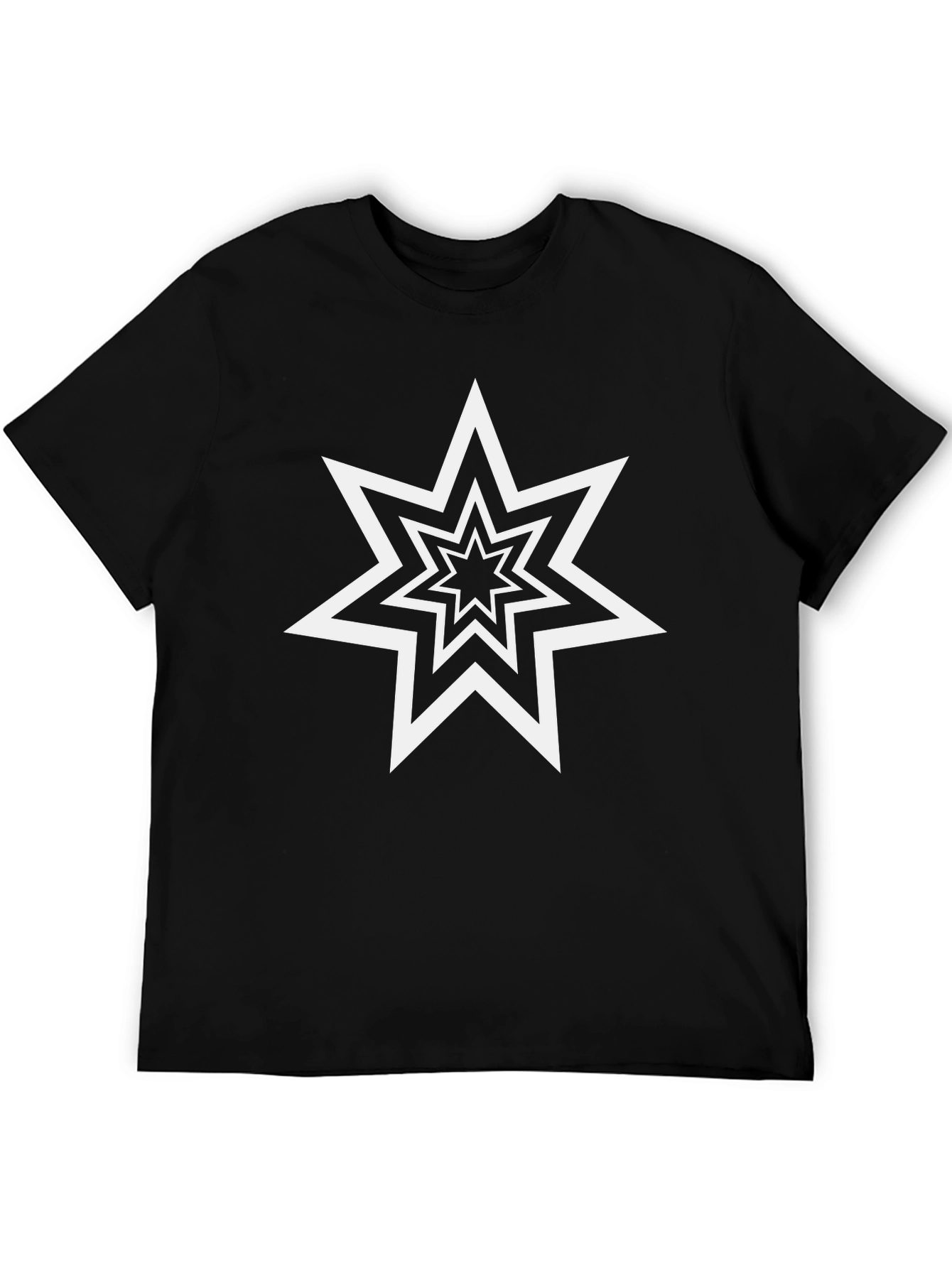 Black Star Burst Graphic Tee - Modern Black T-Shirt view 5