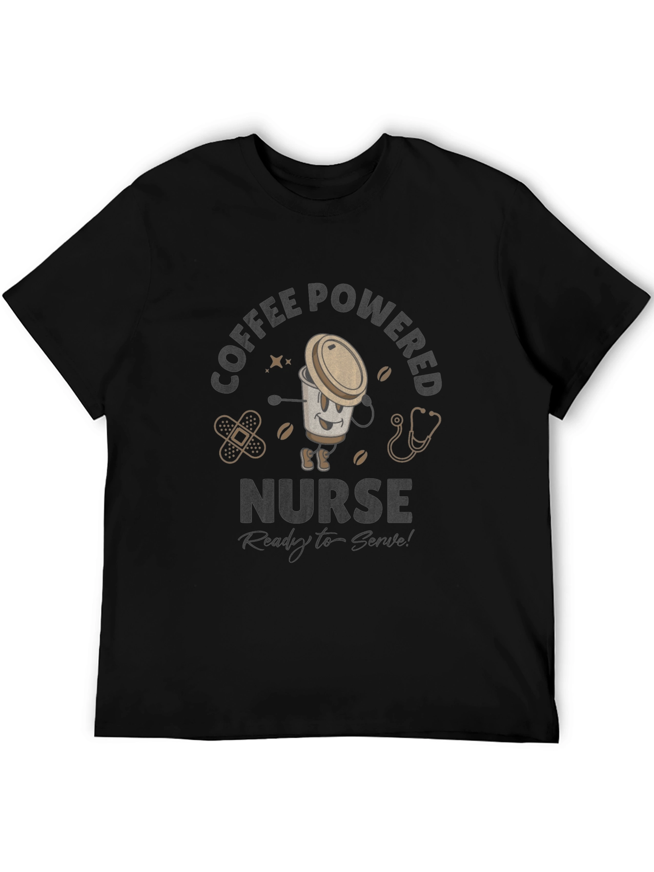 Black Coffee Loving Nurse Graphic Tee view 5