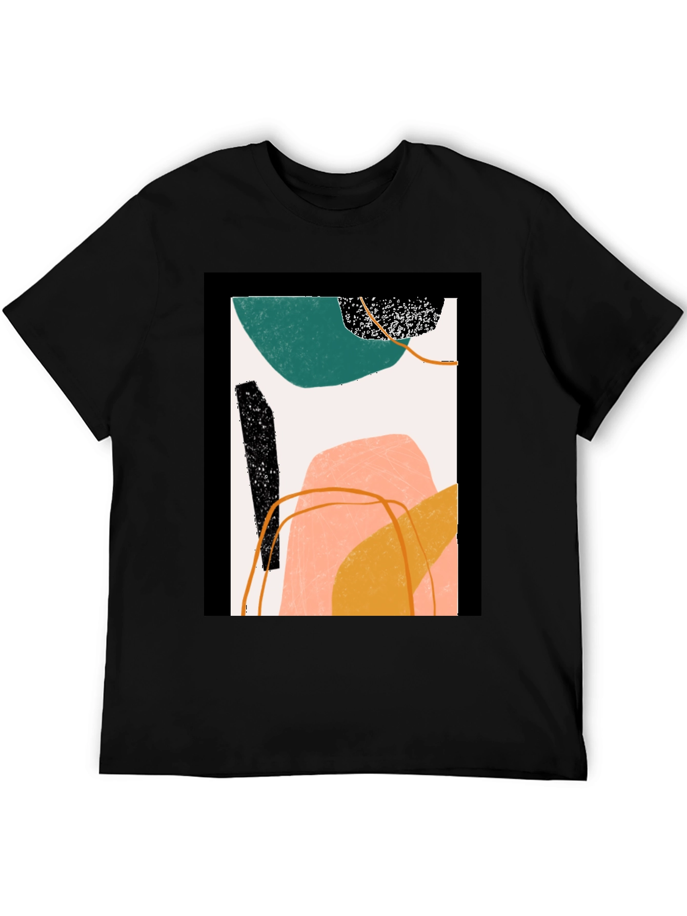 Black Abstract Art Graphic Tee - Modern Minimalist Design view 5