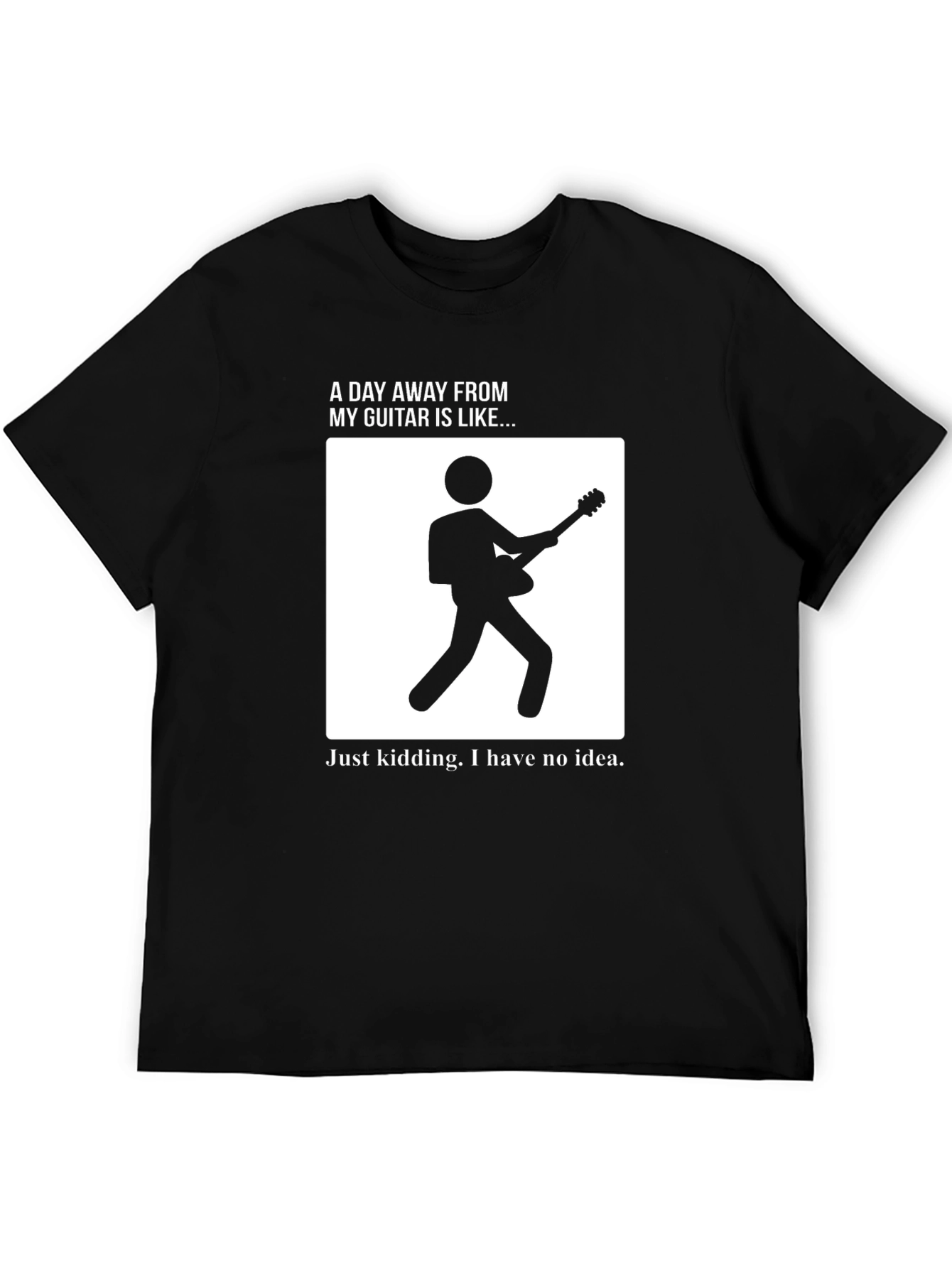 Black Guitar Lover's Tee - Funny Graphic T-Shirt view 5