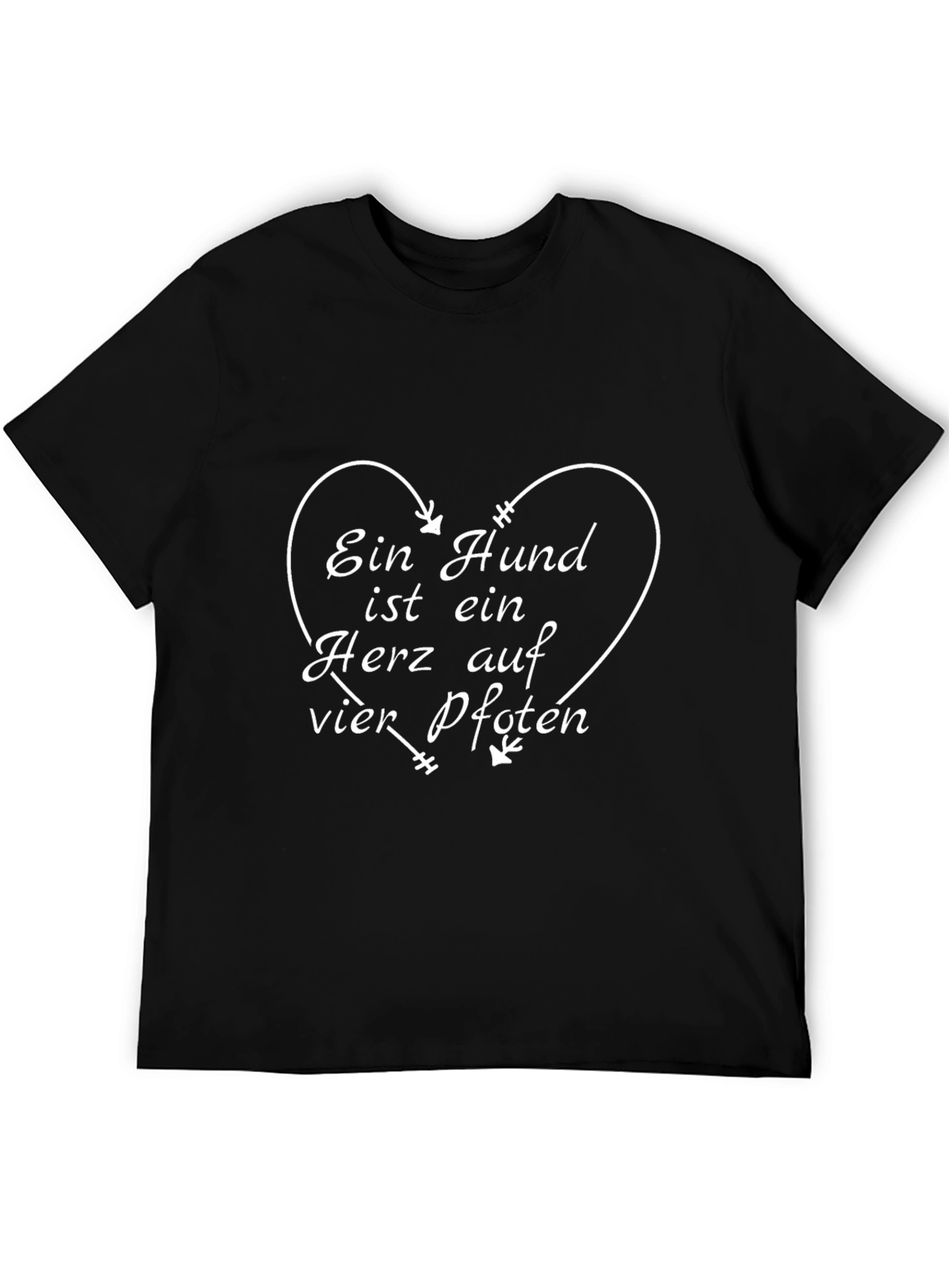 Black Ein Hund Ist Ein Herz T-Shirt view 5