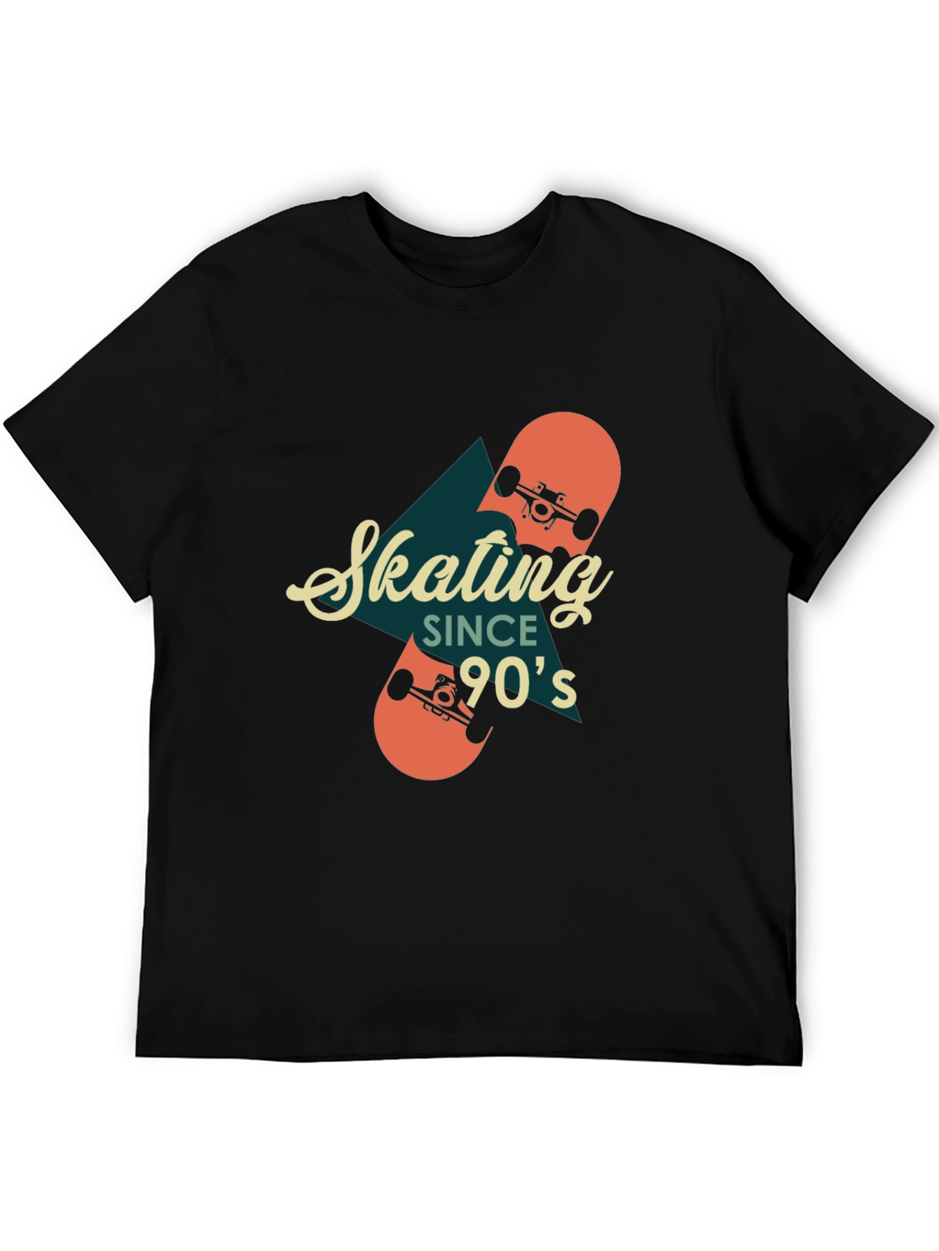 Black Skating Since 90's Retro Graphic T-Shirt view 5