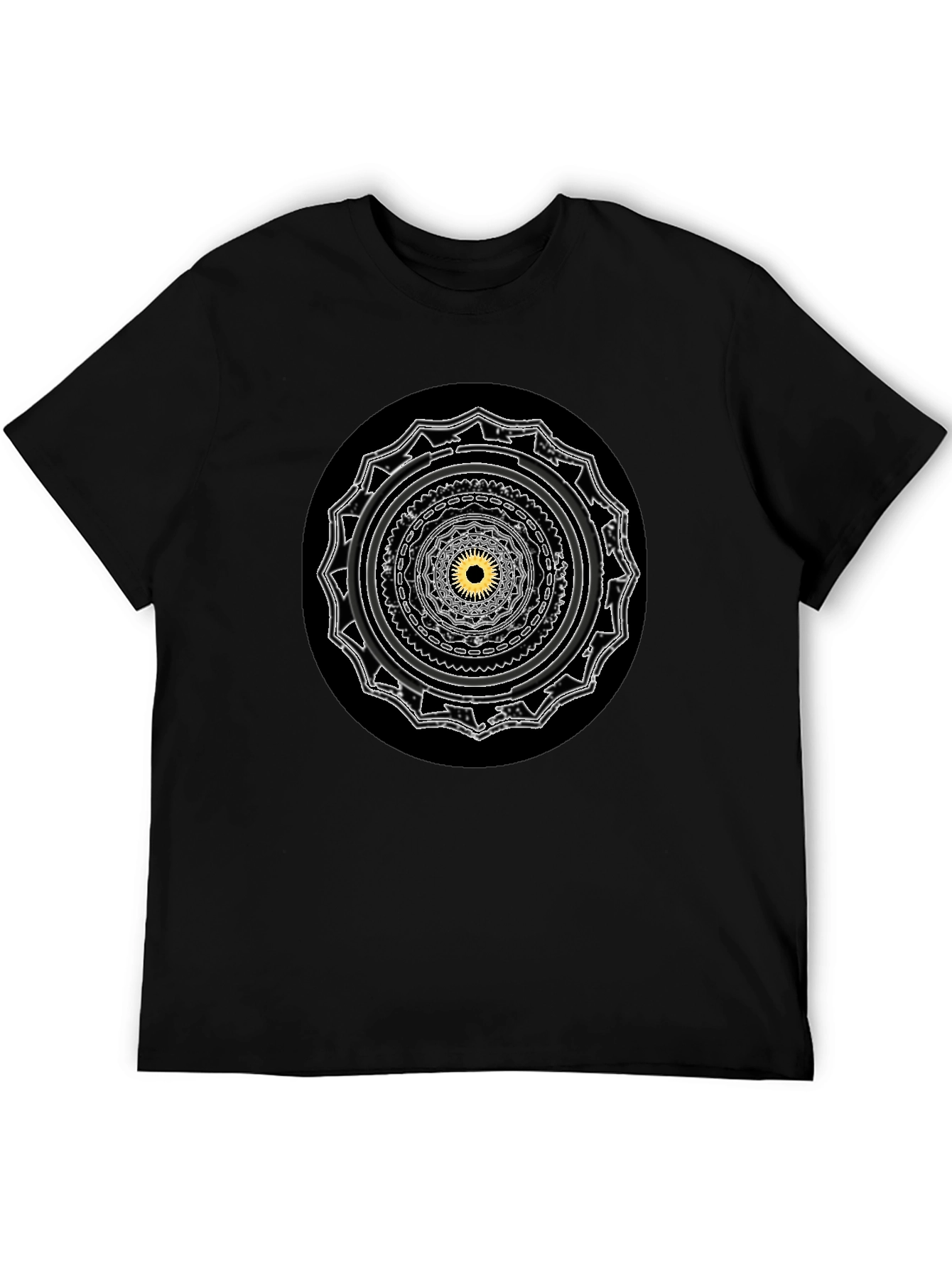Black Mystic Mandala Black T-Shirt view 5