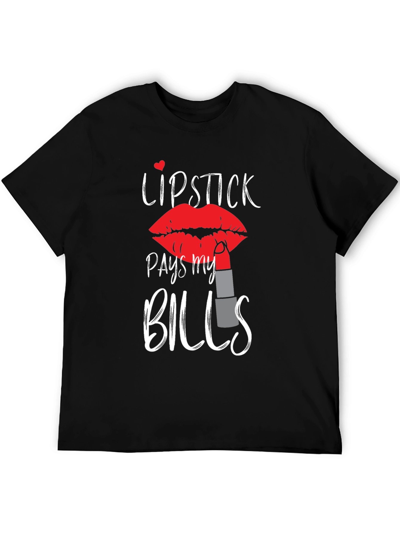 Black Lipstick Pays My Bills Graphic Tee view 5