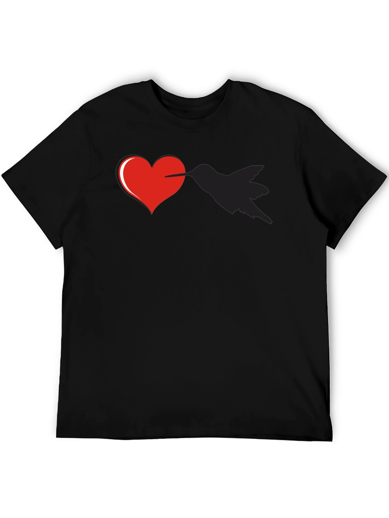 Black Heart Pierced By Hummingbird Graphic Tee view 5