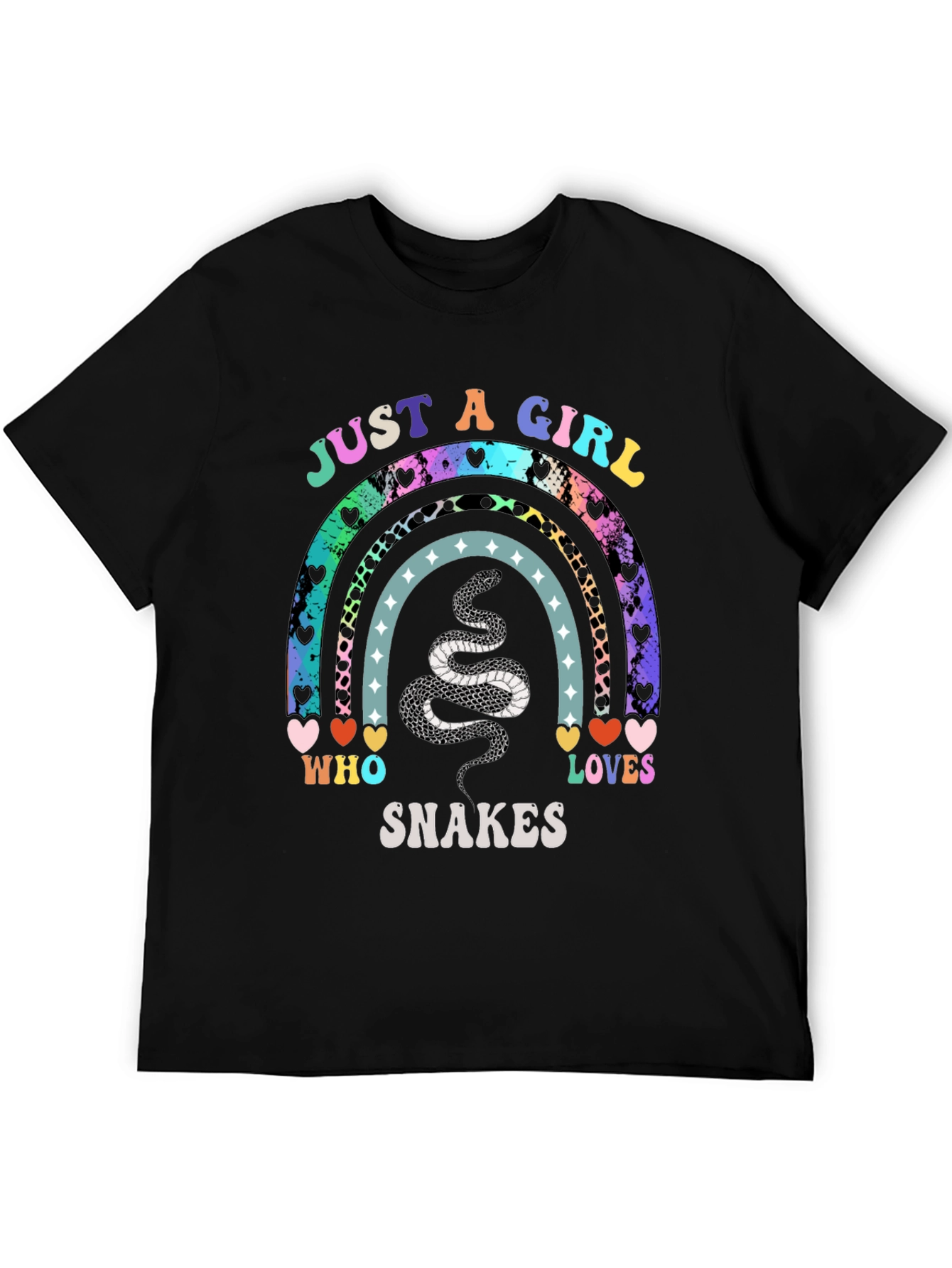 Black Just A Girl Who Loves Snakes T-Shirt view 5
