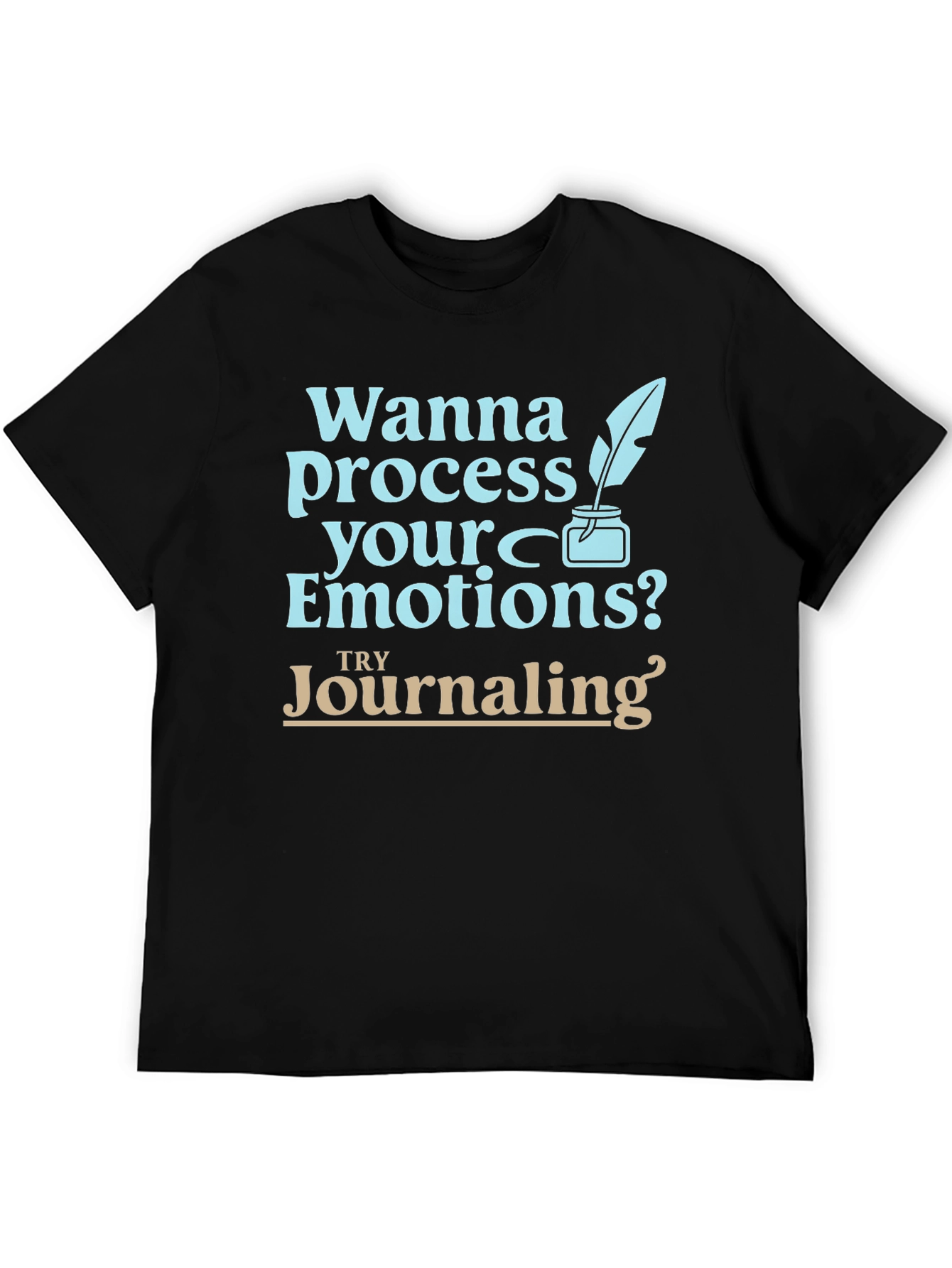 Black Process Emotions Journaling Graphic Tee view 5