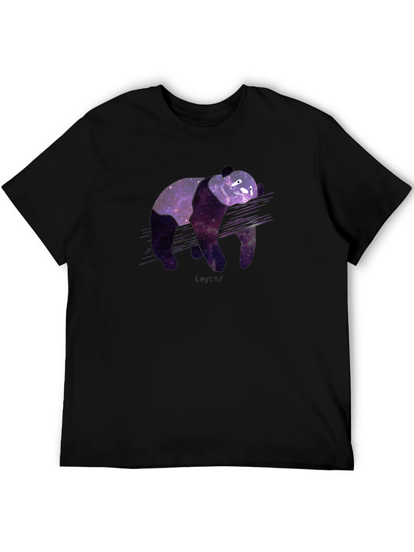 Black Galaxy Panda Graphic Tee view 5