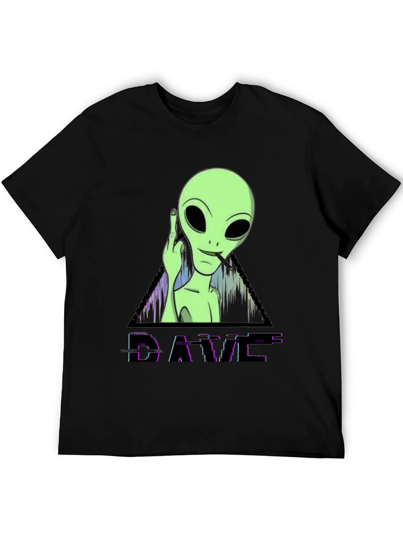 Black Cool Alien DAVE Graphic T-Shirt view 5