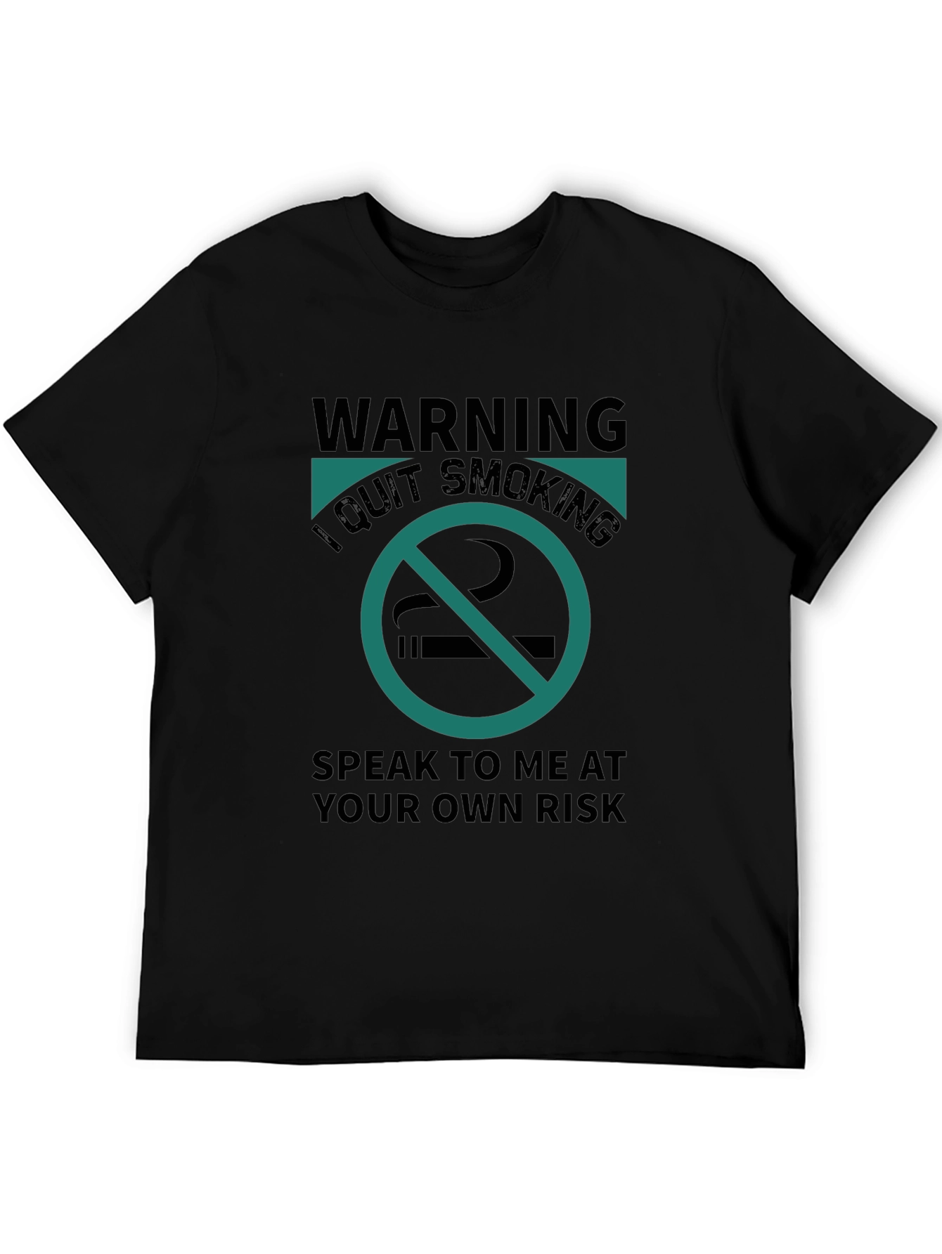 Black Warning I Quit Smoking Black T-Shirt view 5