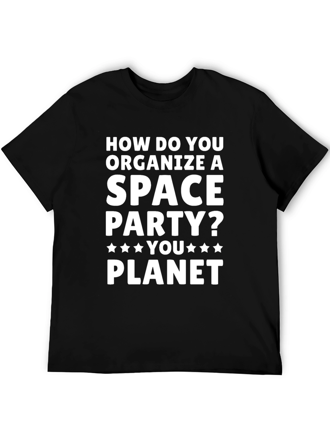 Black Space Party Puns Graphic T-Shirt view 5