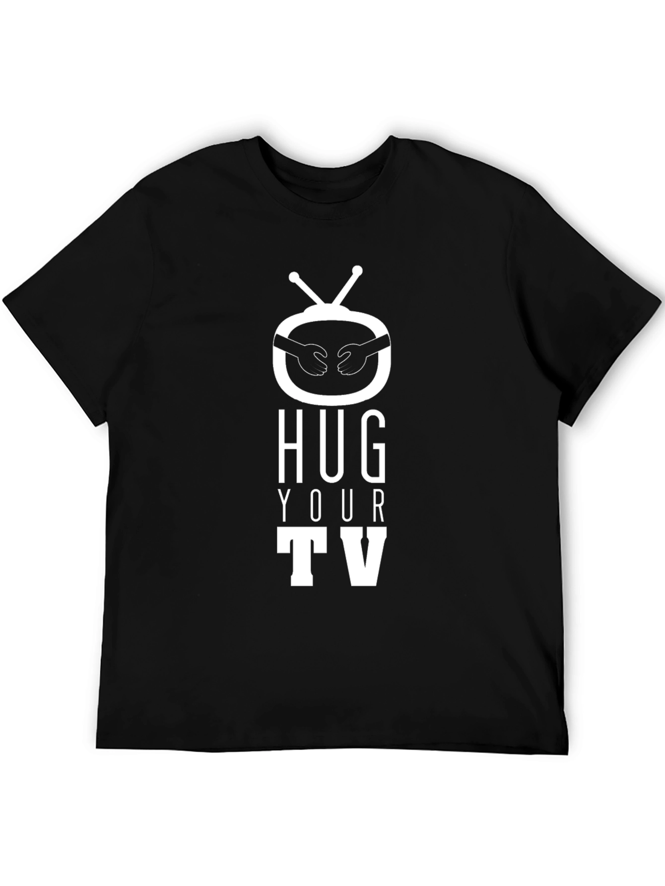Hug Your TV T-Shirt - Black Graphic Tee - 5