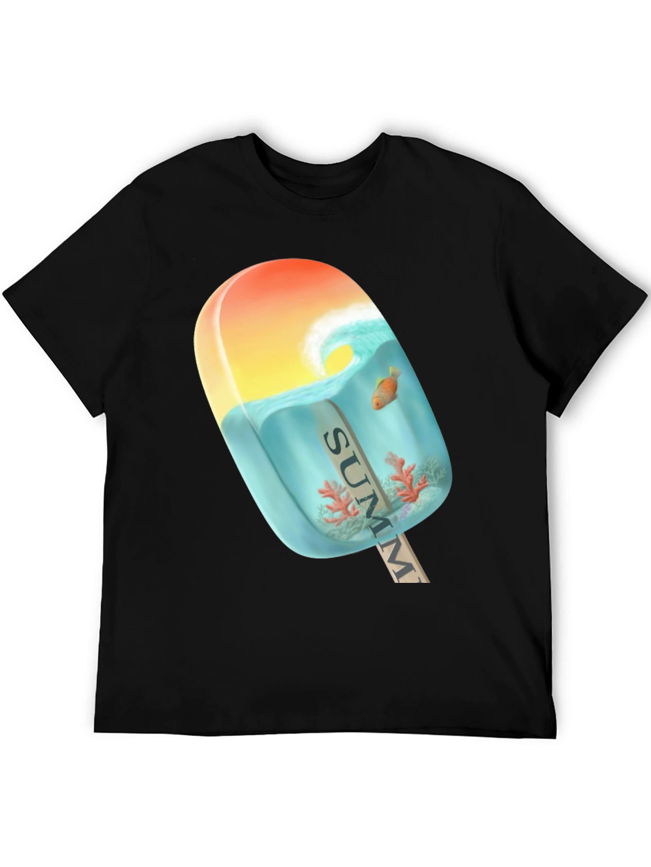 Black Summer Popsicle Graphic Tee - Beach Vibe T-Shirt view 5