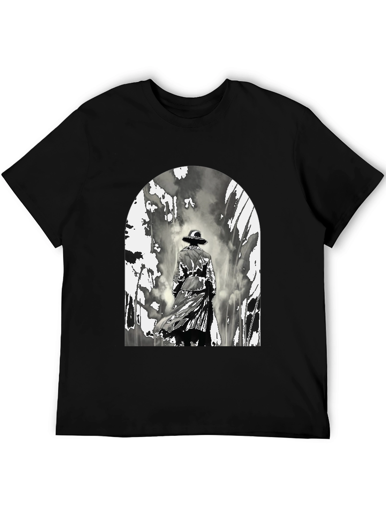 Black Noir Detective Graphic T-Shirt view 5