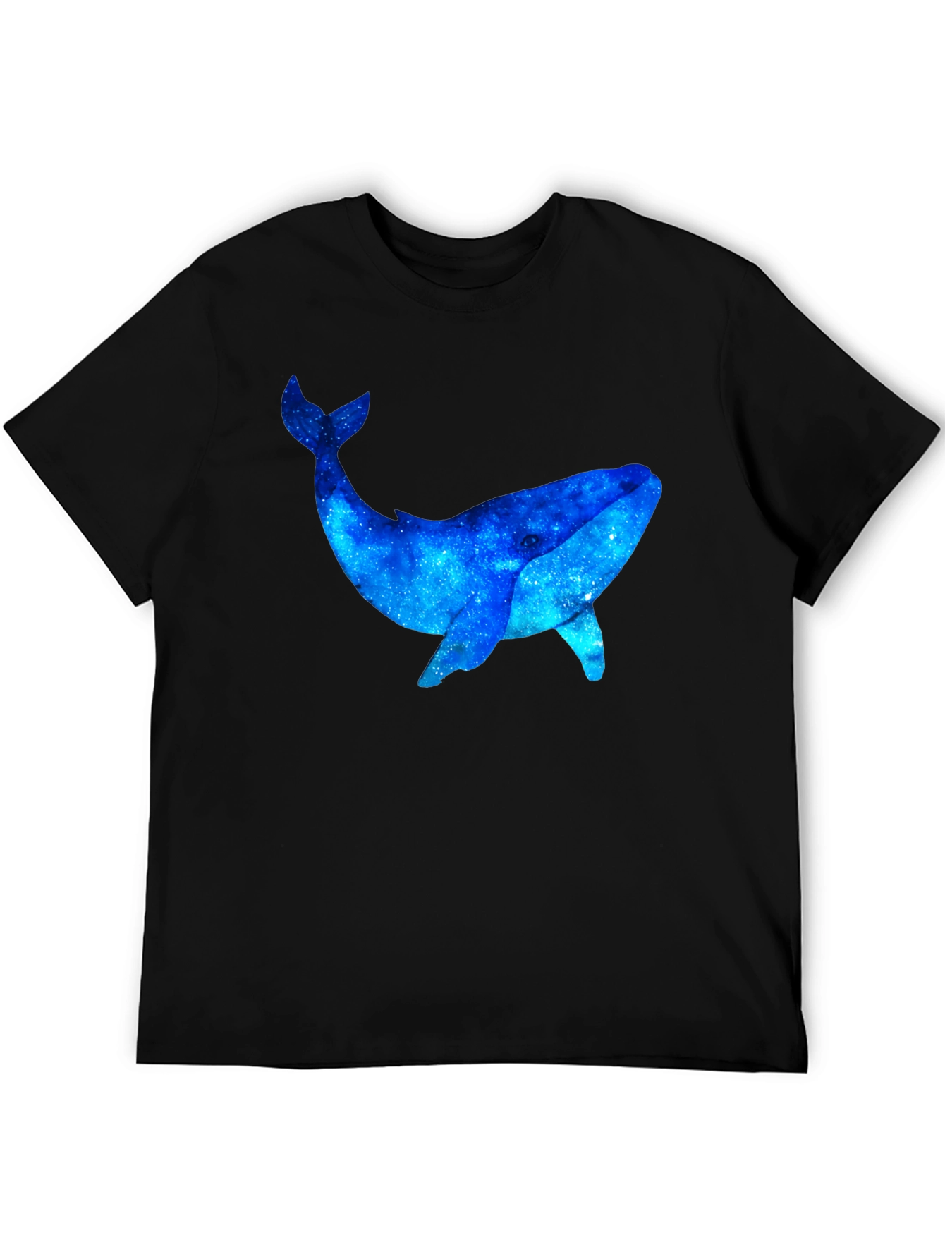 Black Cosmic Whale Graphic Black T-Shirt view 5