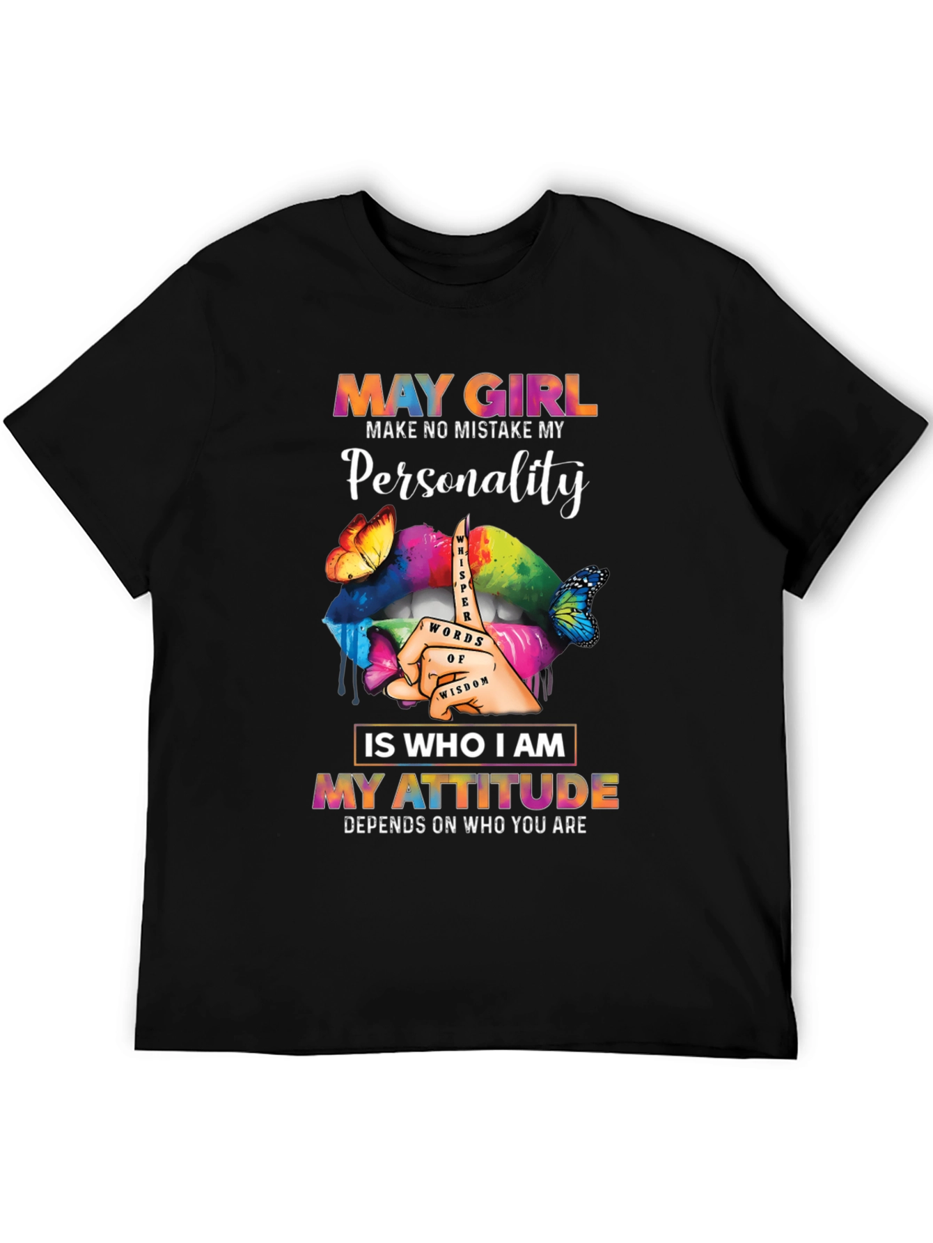 Black May Girl Personality Attitude Graphic Tee view 5