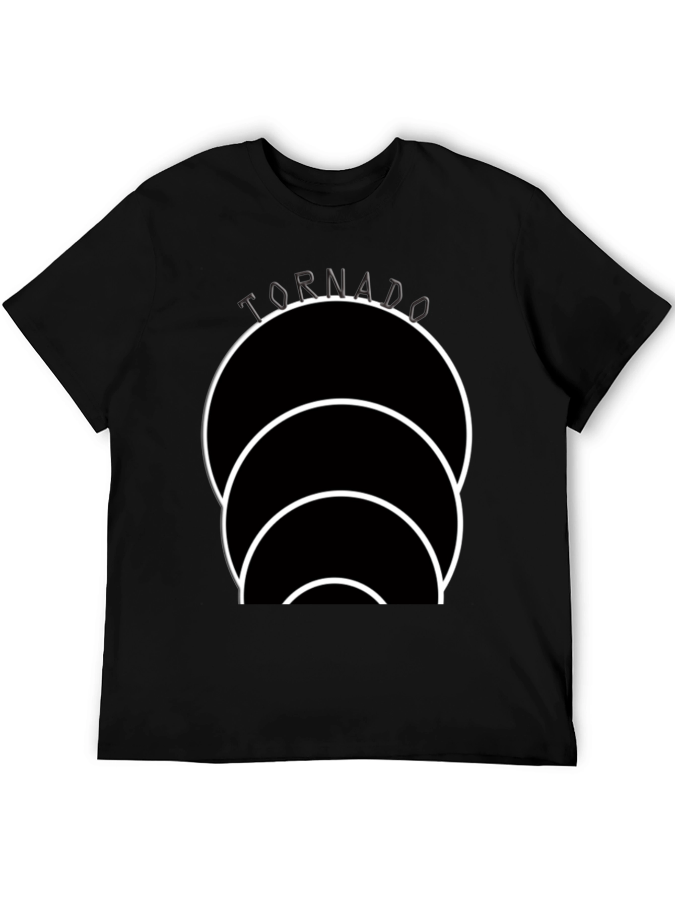 Black Tornado Circle Graphic Black T-Shirt view 5