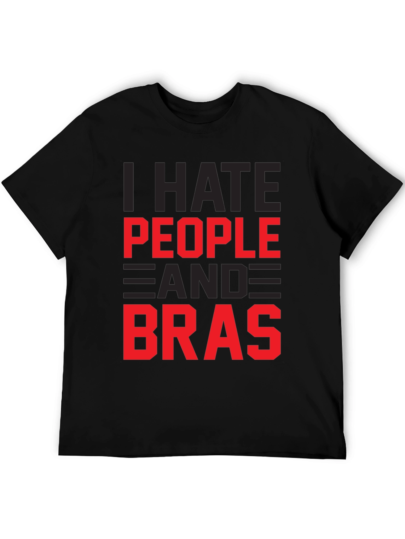 Black I Hate People & Bras Graphic T-Shirt view 5