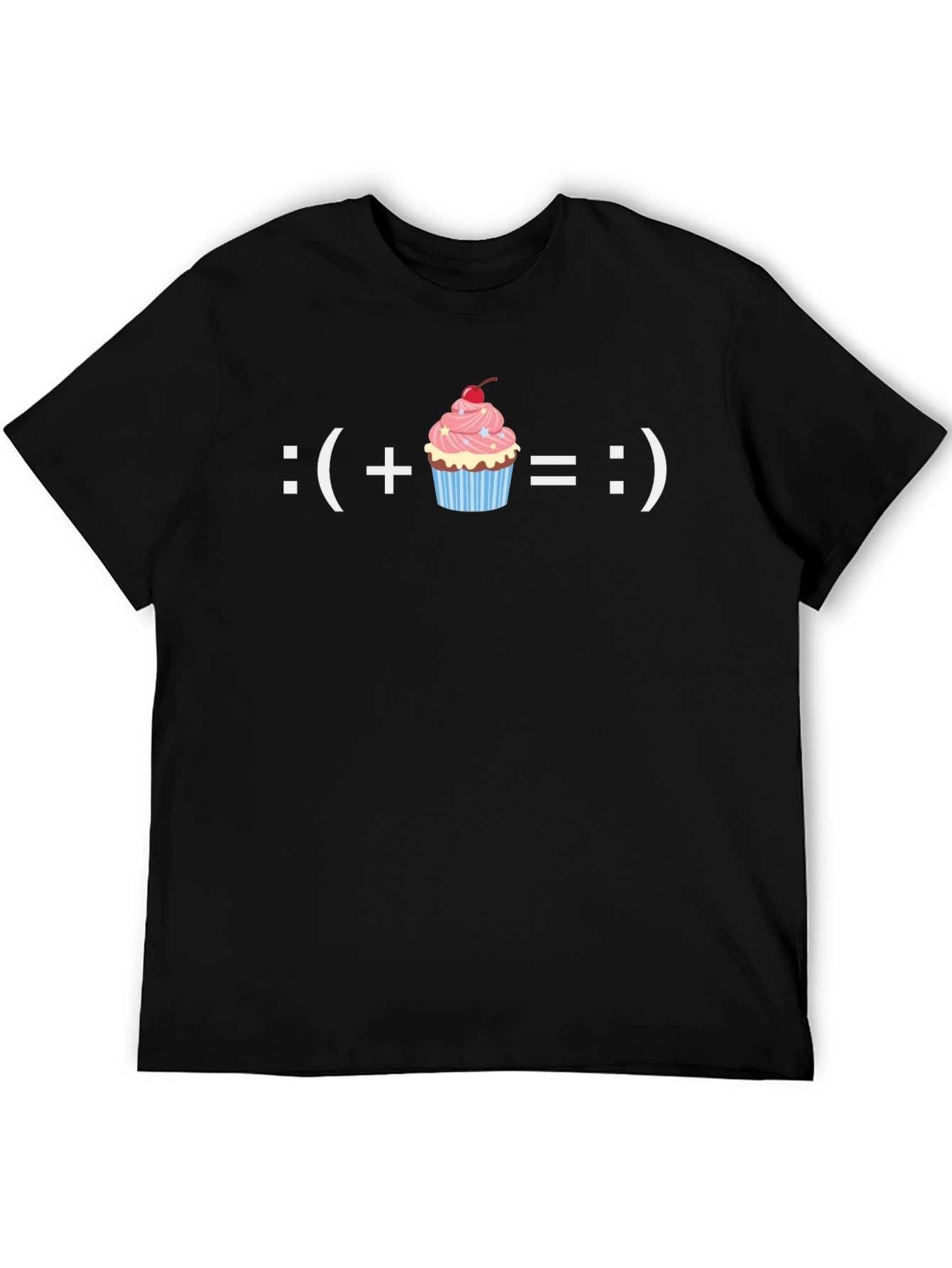 Black Funny Cupcake Equation Graphic T-Shirt view 5