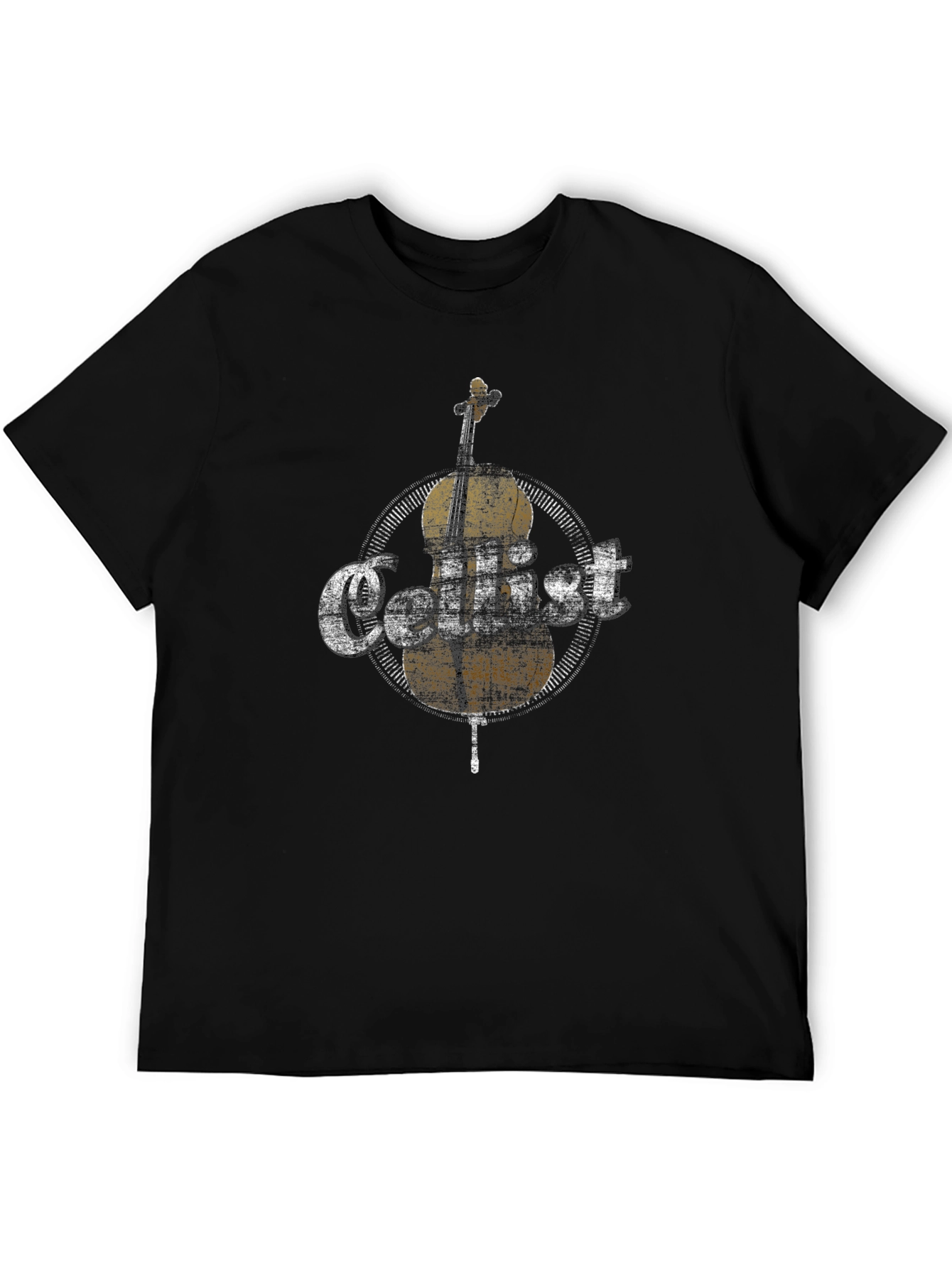 Black Cellist Music Lover Graphic T-Shirt view 5