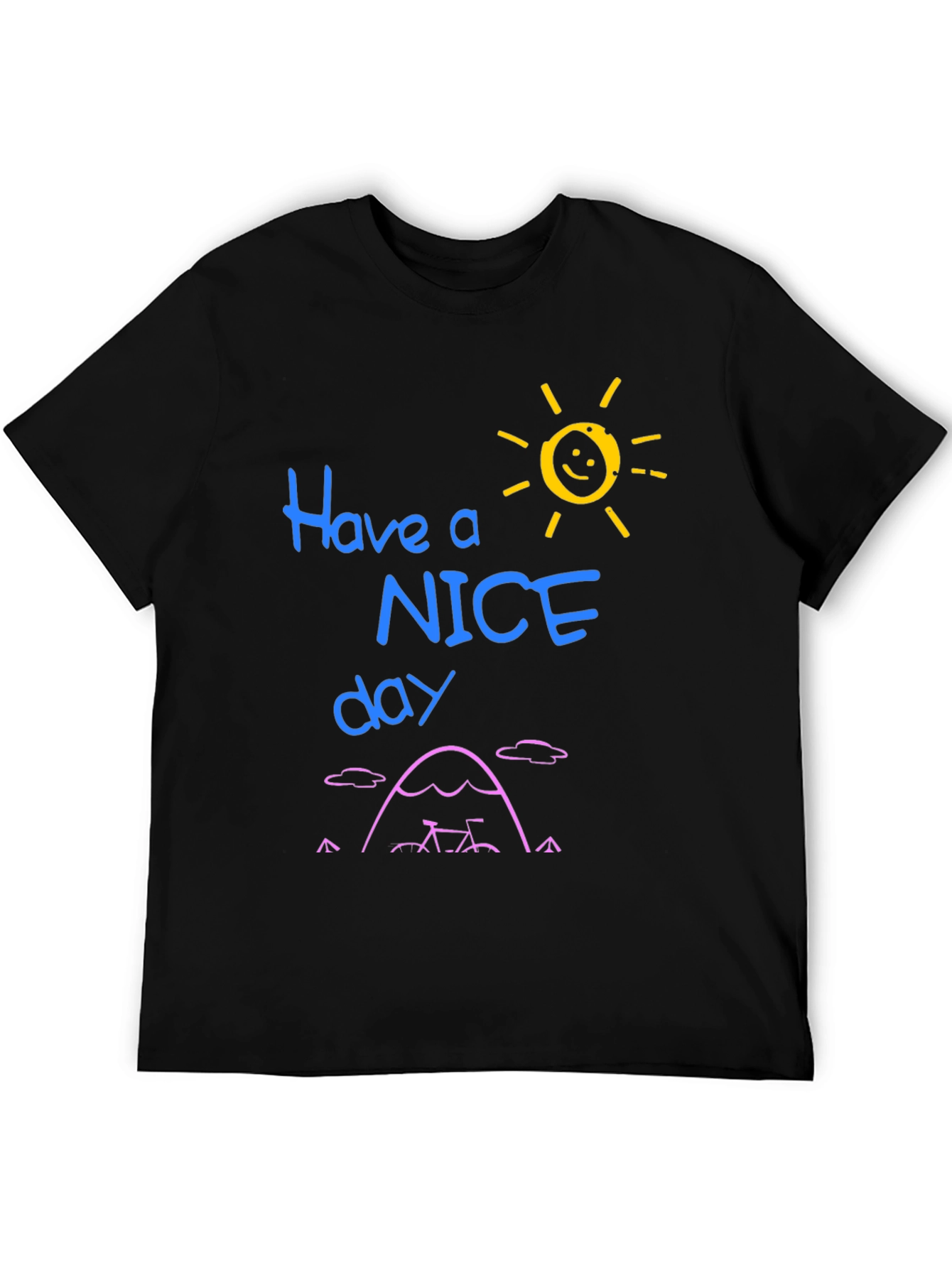 Black Have a Nice Day Graphic Tee - Black view 5