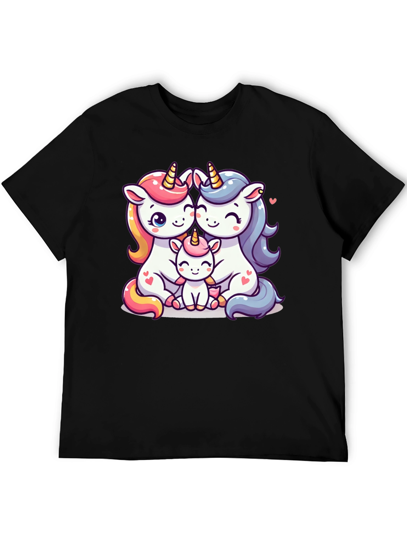 Unicorn Family Graphic Tee - Cute Cartoon Unicorns - 5