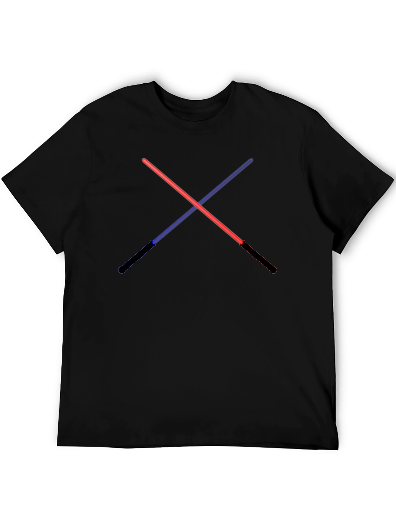 Black Crossed Lightsaber Graphic Tee - Black Cotton Blend view 5